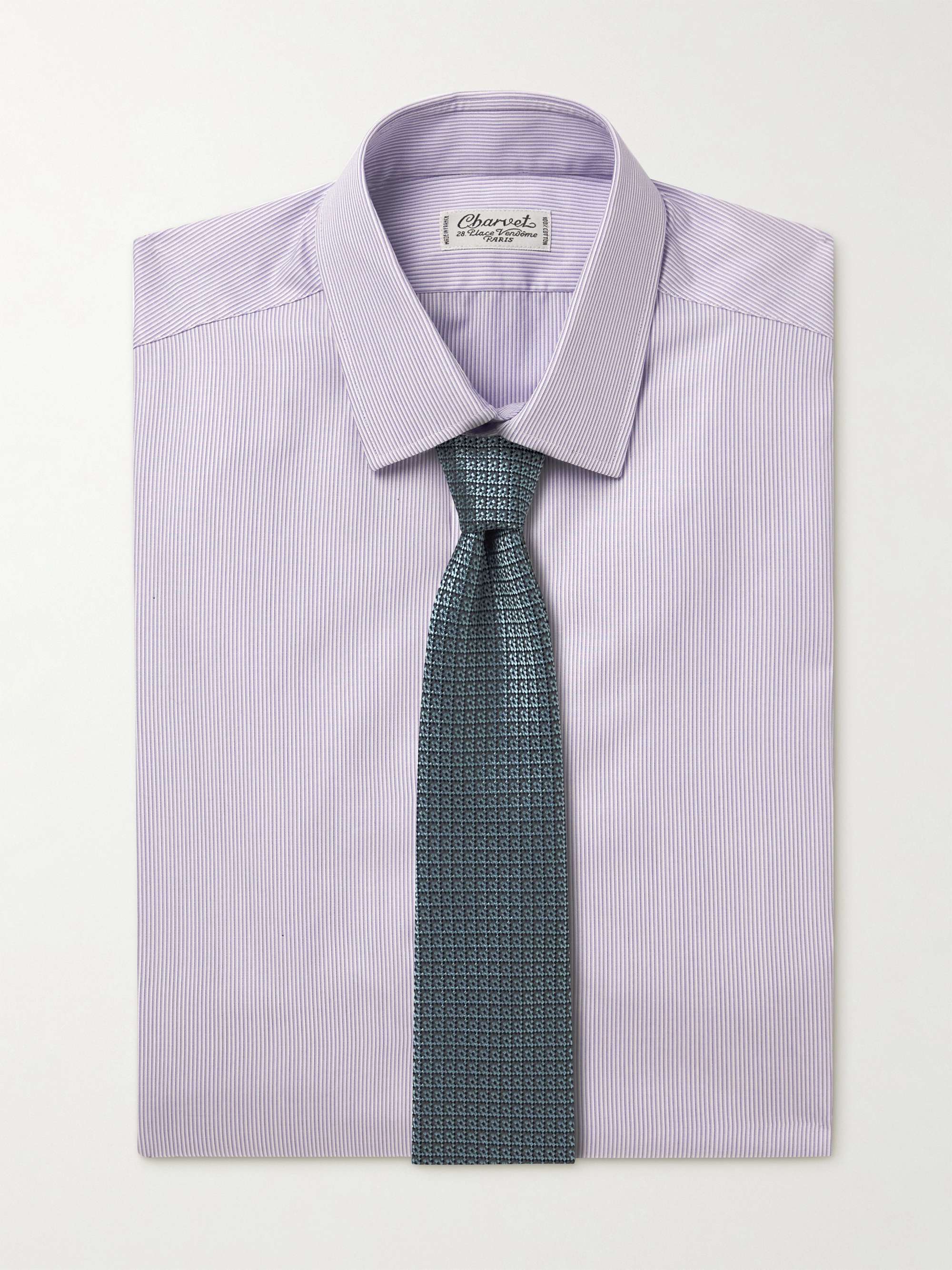 CHARVET Double Striped Cotton-Poplin Shirt