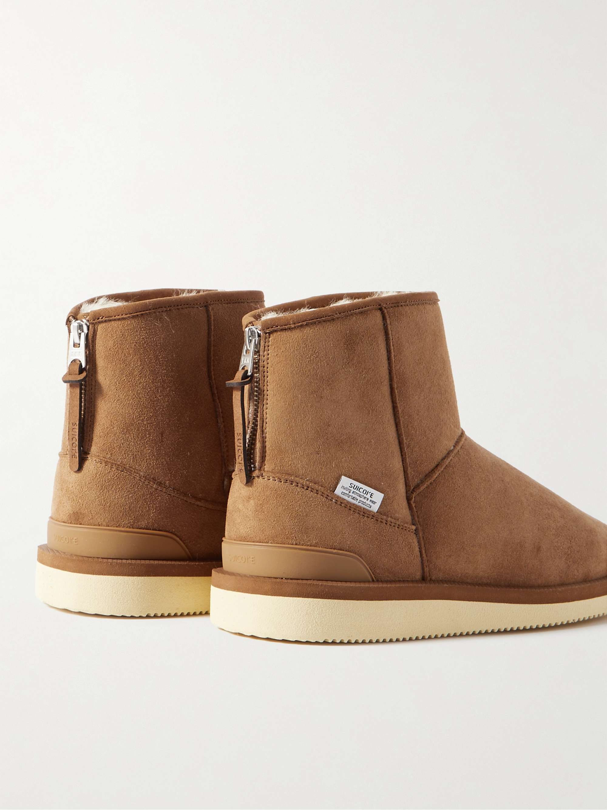 SUICOKE ELS-M2ab-MID Shearling-Lined Suede Boots