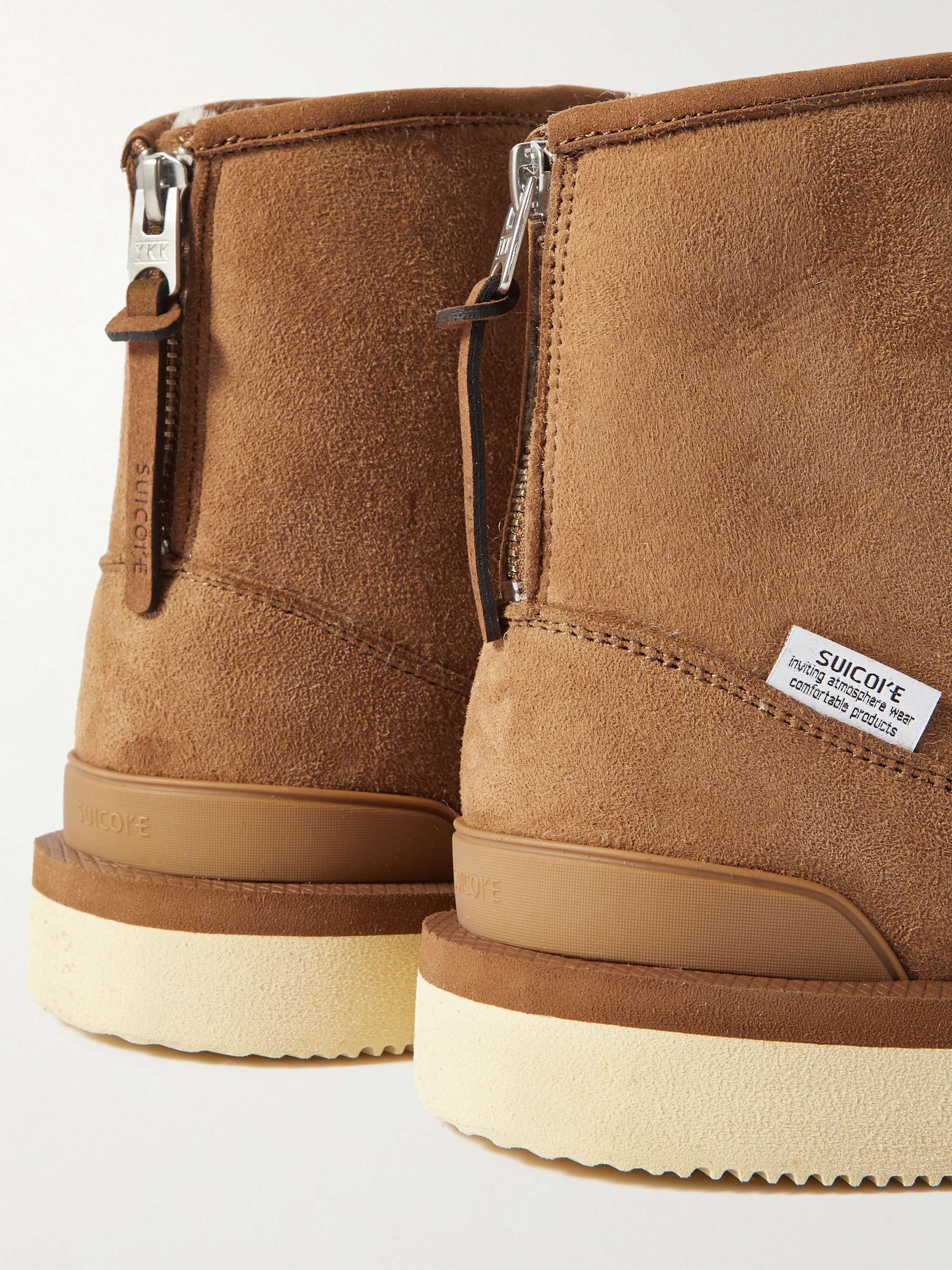 SUICOKE ELS-M2ab-MID Shearling-Lined Suede Boots