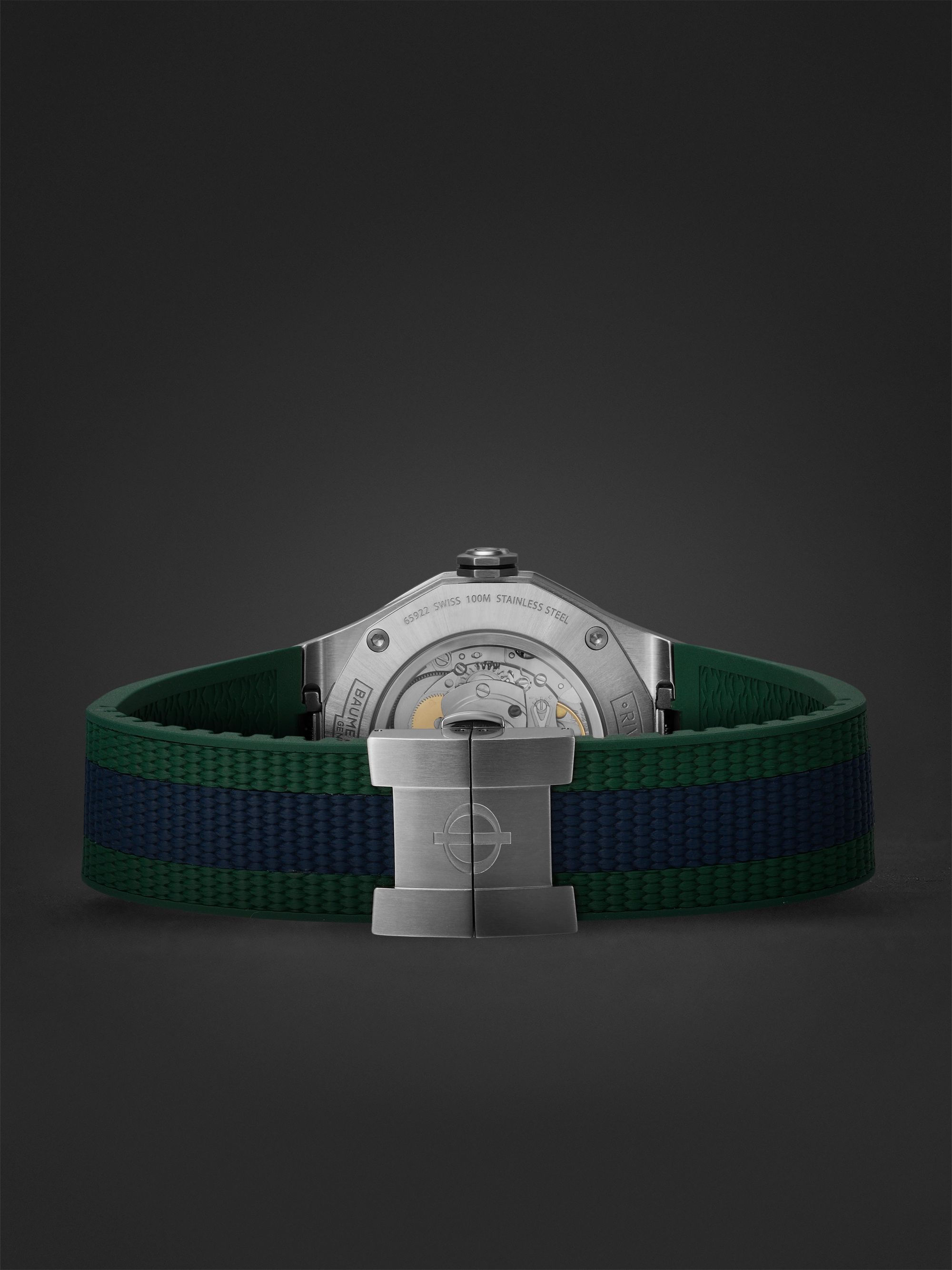 BAUME & MERCIER Riviera Date Automatic 42mm Stainless Steel and Webbing-Panelled Rubber  Watch, Ref. No. M0A10688