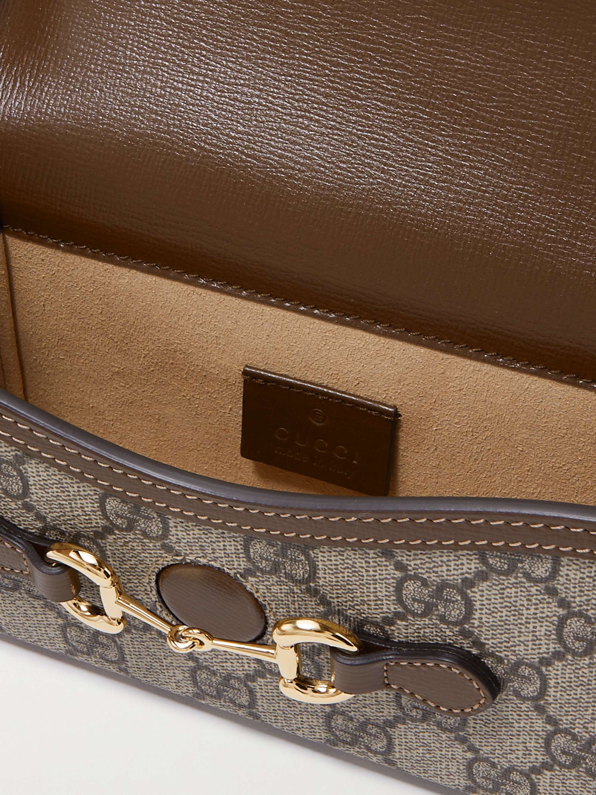 GUCCI Horsebit 1955 Leather-Trimmed Printed Coated-Canvas GUCCI Horsebit 1955 Leather-Trimmed Printed Coated-Canvas