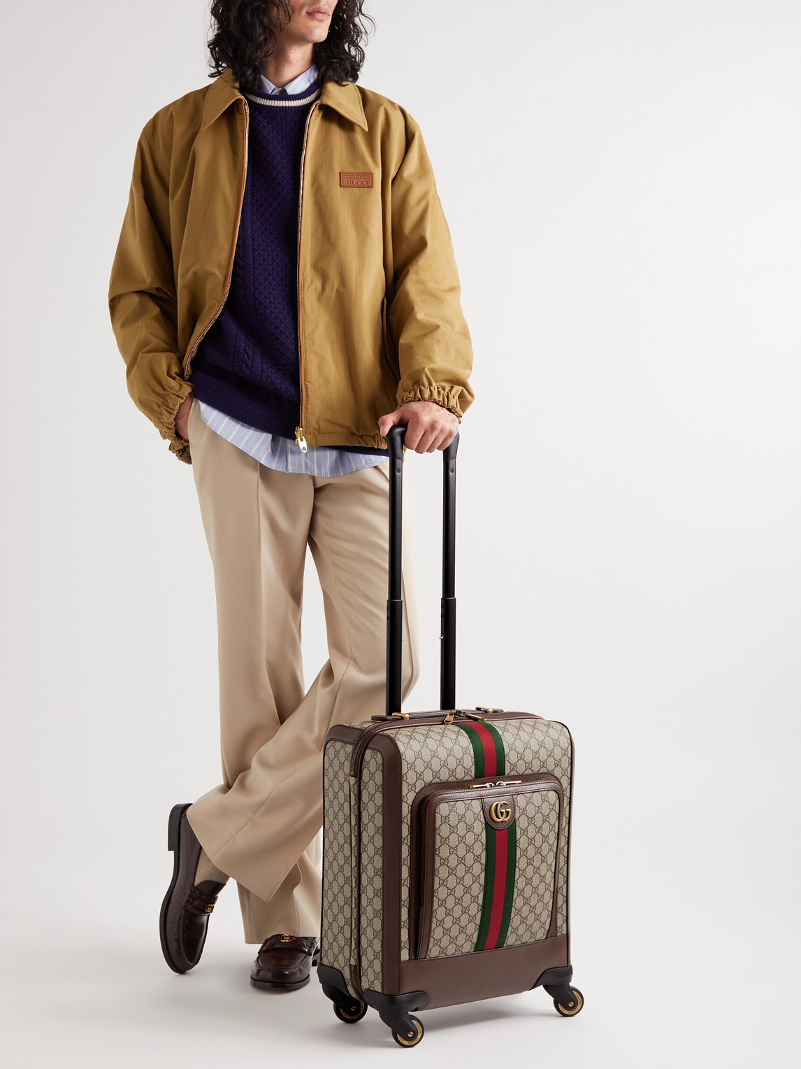 Savoy Leather-Trimmed Printed Coated-Canvas Suitcase — 2