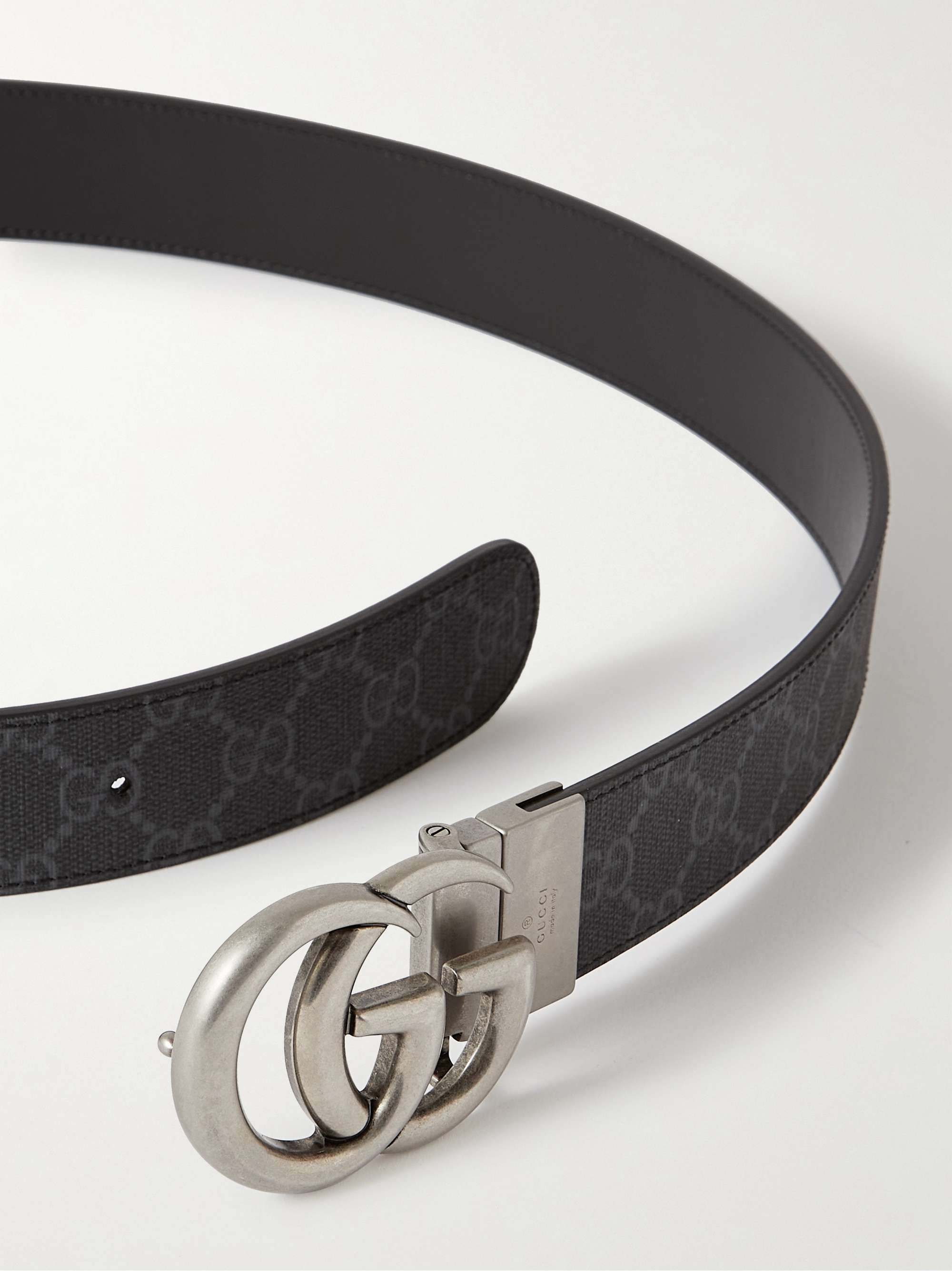 Gucci 3cm Reversible Monogrammed Supreme Coated-canvas and Full-Grain Leather Belt - Men - Beige Belts