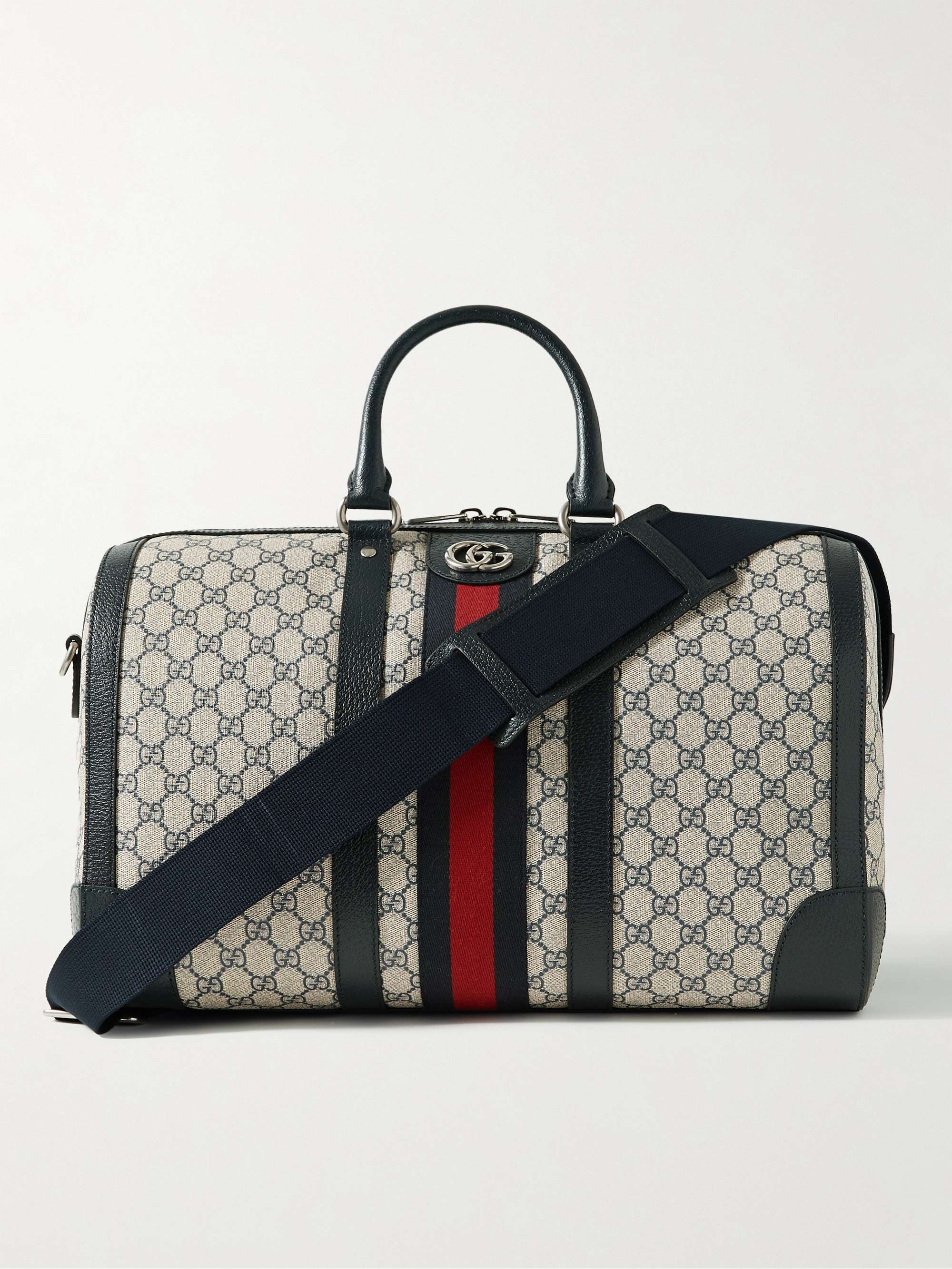 gucci duffle bag black leather