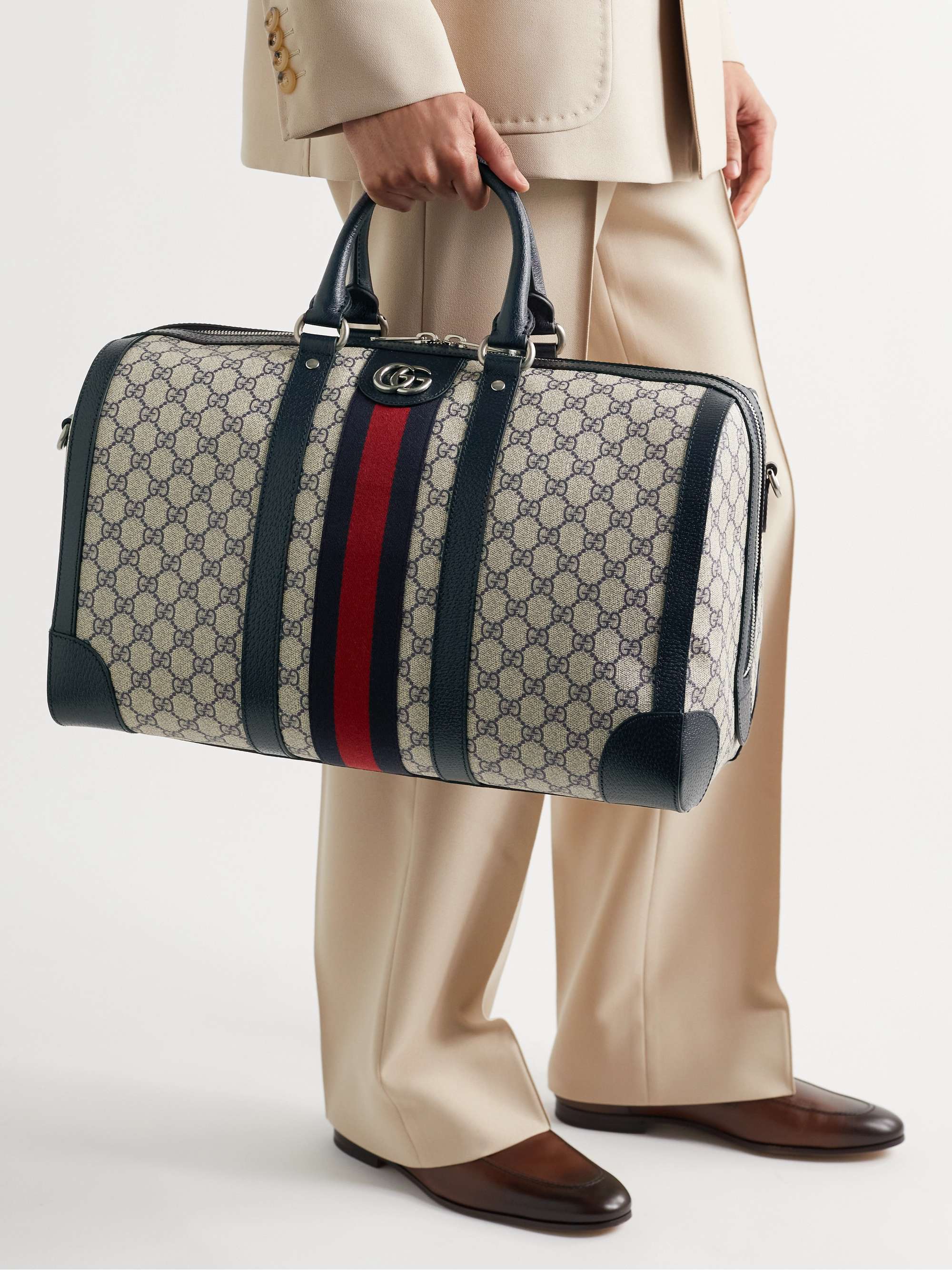 Gucci Ophidia Fold Over Duffle Bag GG Coated Canvas Mini at