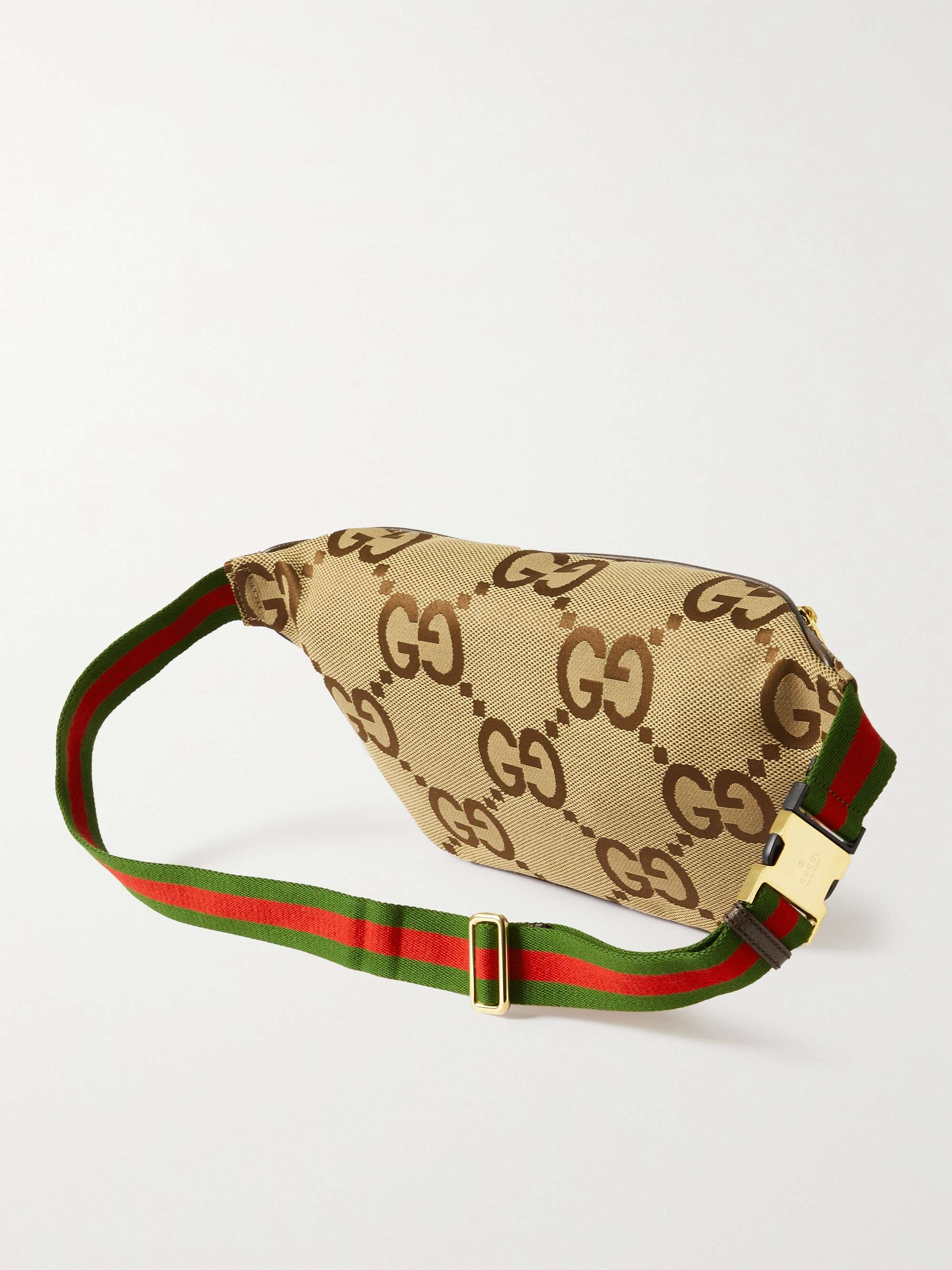 GUCCI Logo-Jacquard Canvas Belt Bag