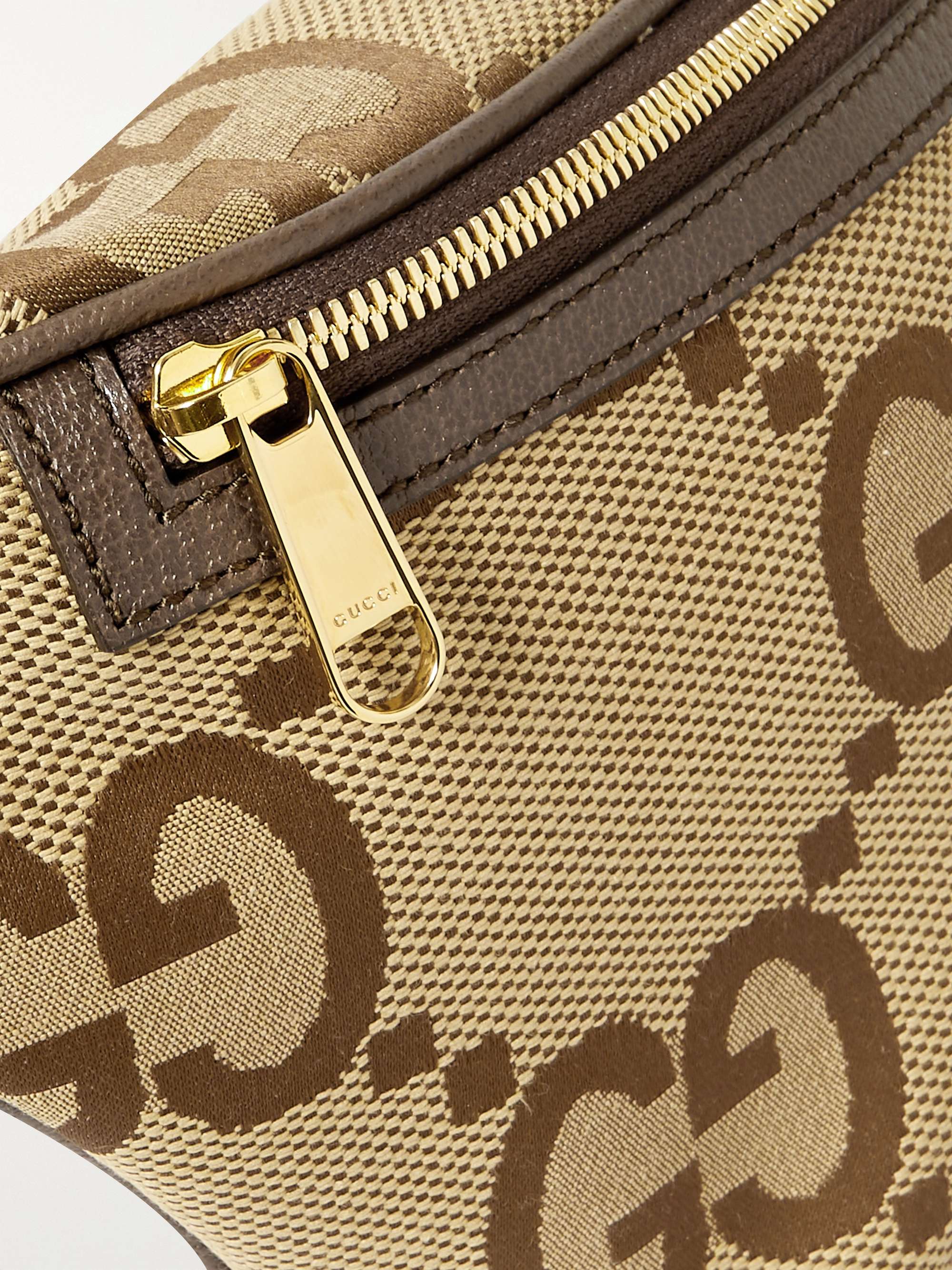 GUCCI Logo-Jacquard Canvas Belt Bag