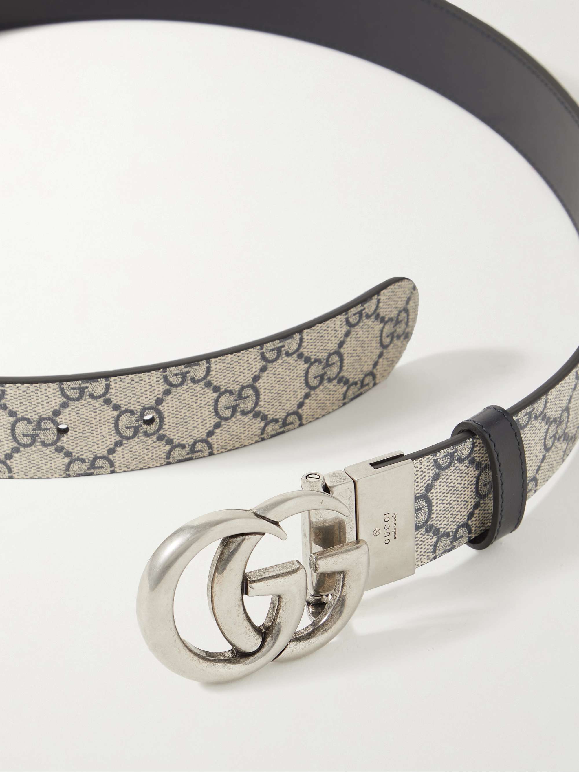 Gucci 3.5cm Monogrammed Coated-canvas Belt - Men - Beige Belts