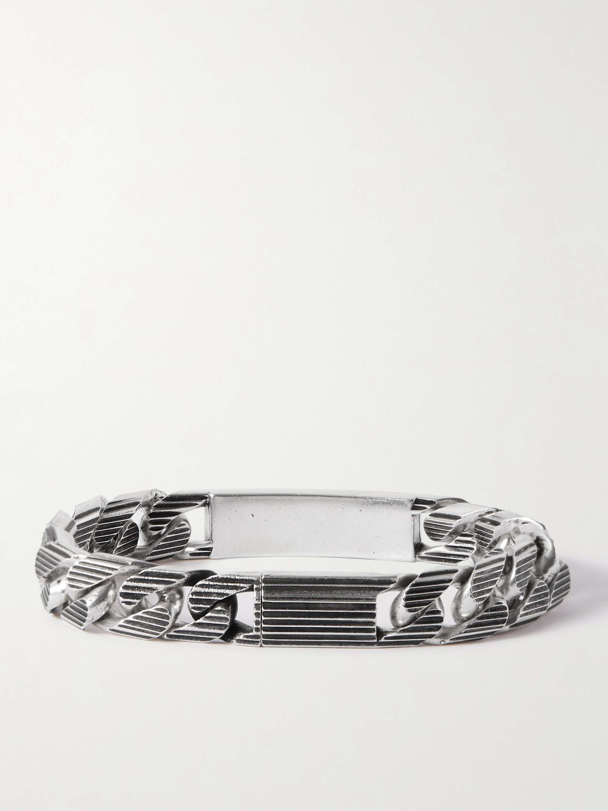 Gucci - Men - Guccighost Engraved Sterling Silver ID Bracelet Silver - 18