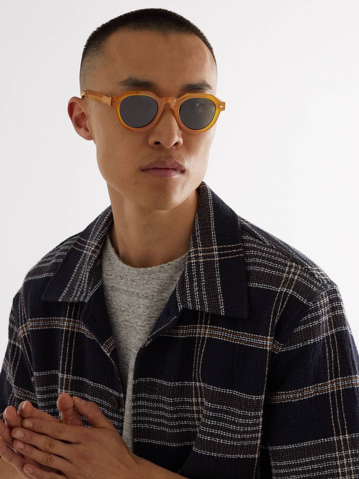 Ahlem Grenelle Round-frame Acetate Sunglasses In Orange