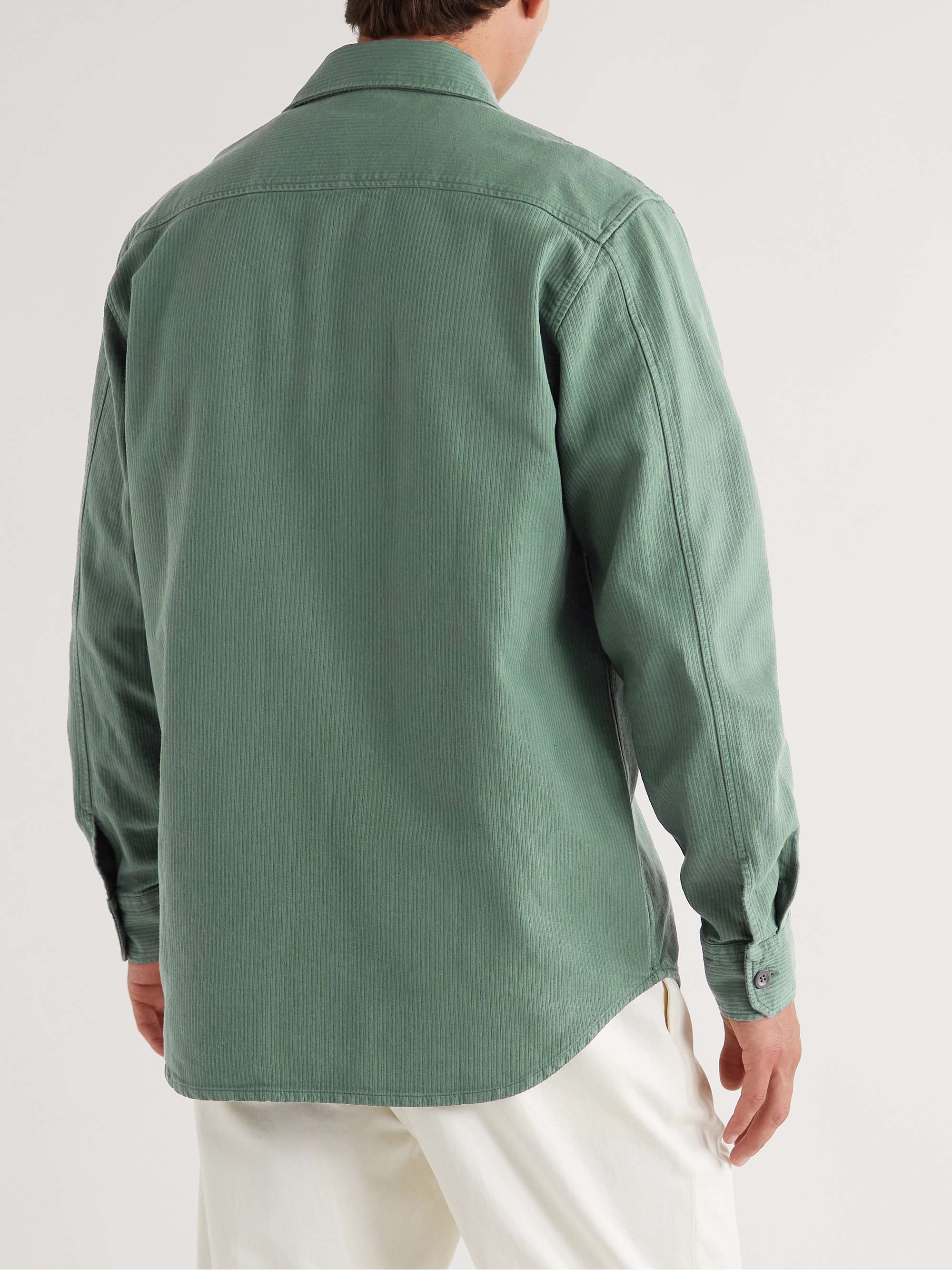 MR P. Garment-Dyed Ribbed Cotton Shirt