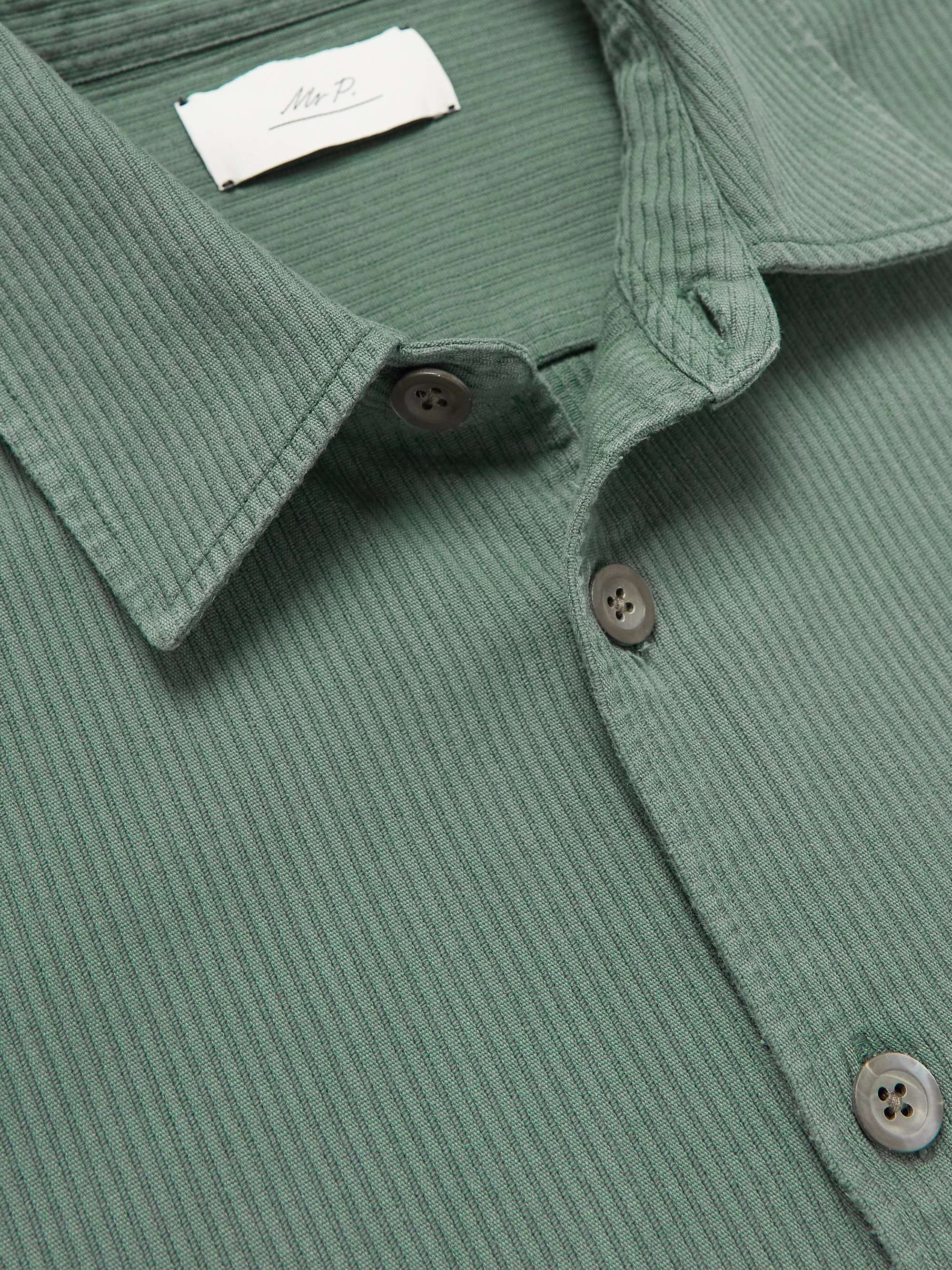 MR P. Garment-Dyed Ribbed Cotton Shirt