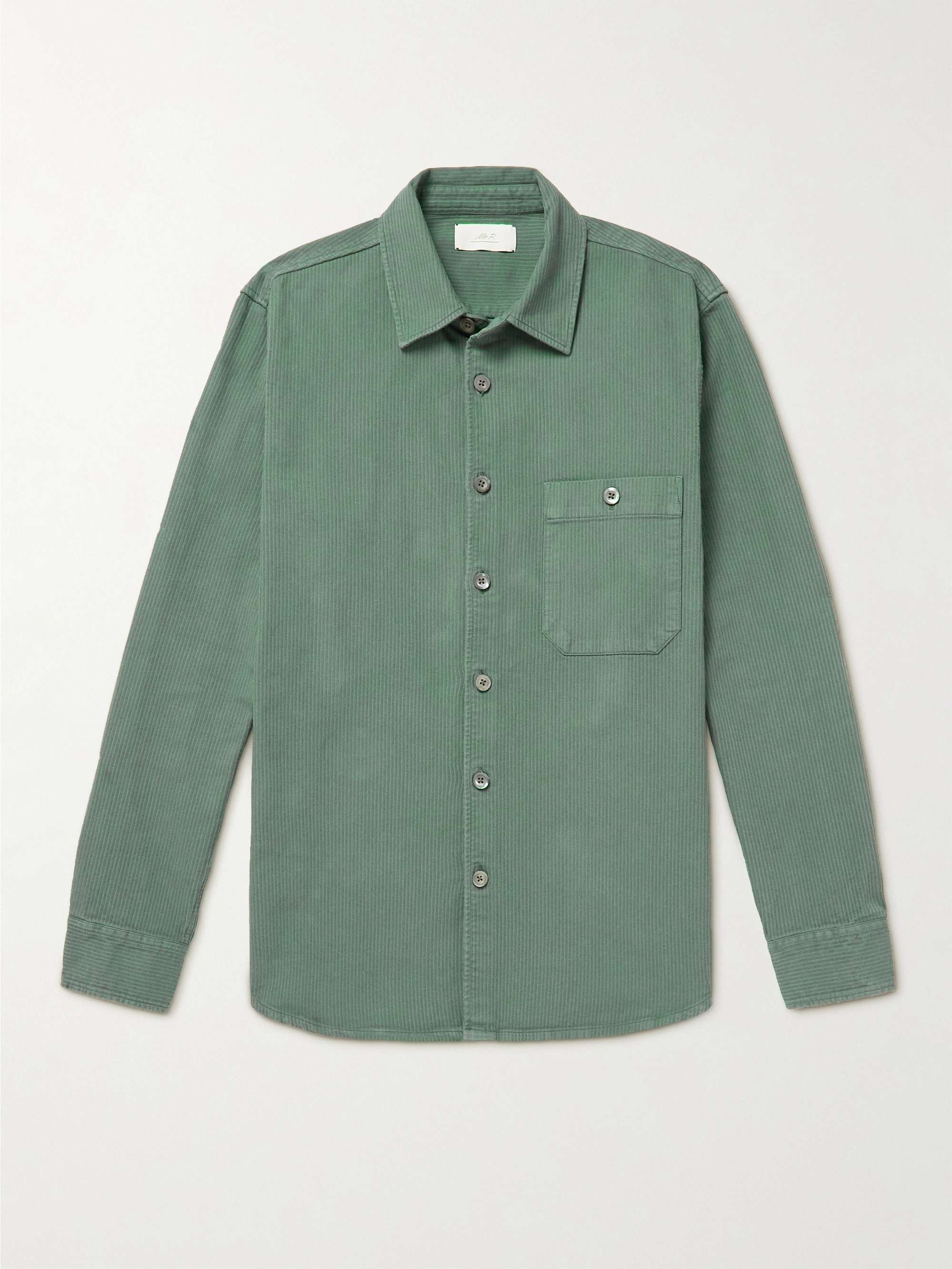 MR P. Garment-Dyed Ribbed Cotton Shirt