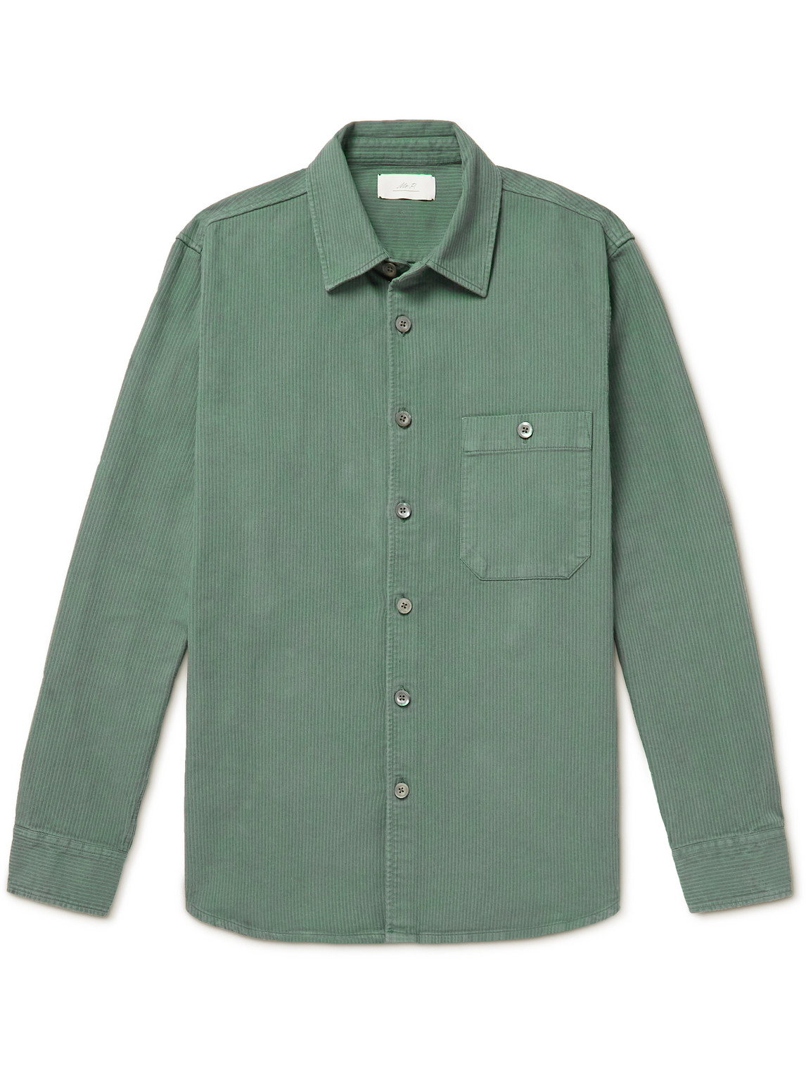 Garment-Dyed Ribbed Cotton Shirt