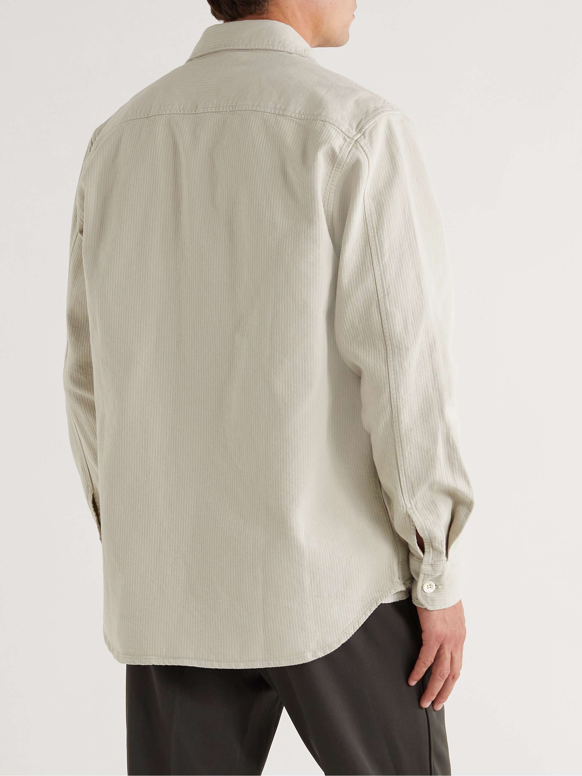 MR P. Garment-Dyed Ribbed Cotton Shirt