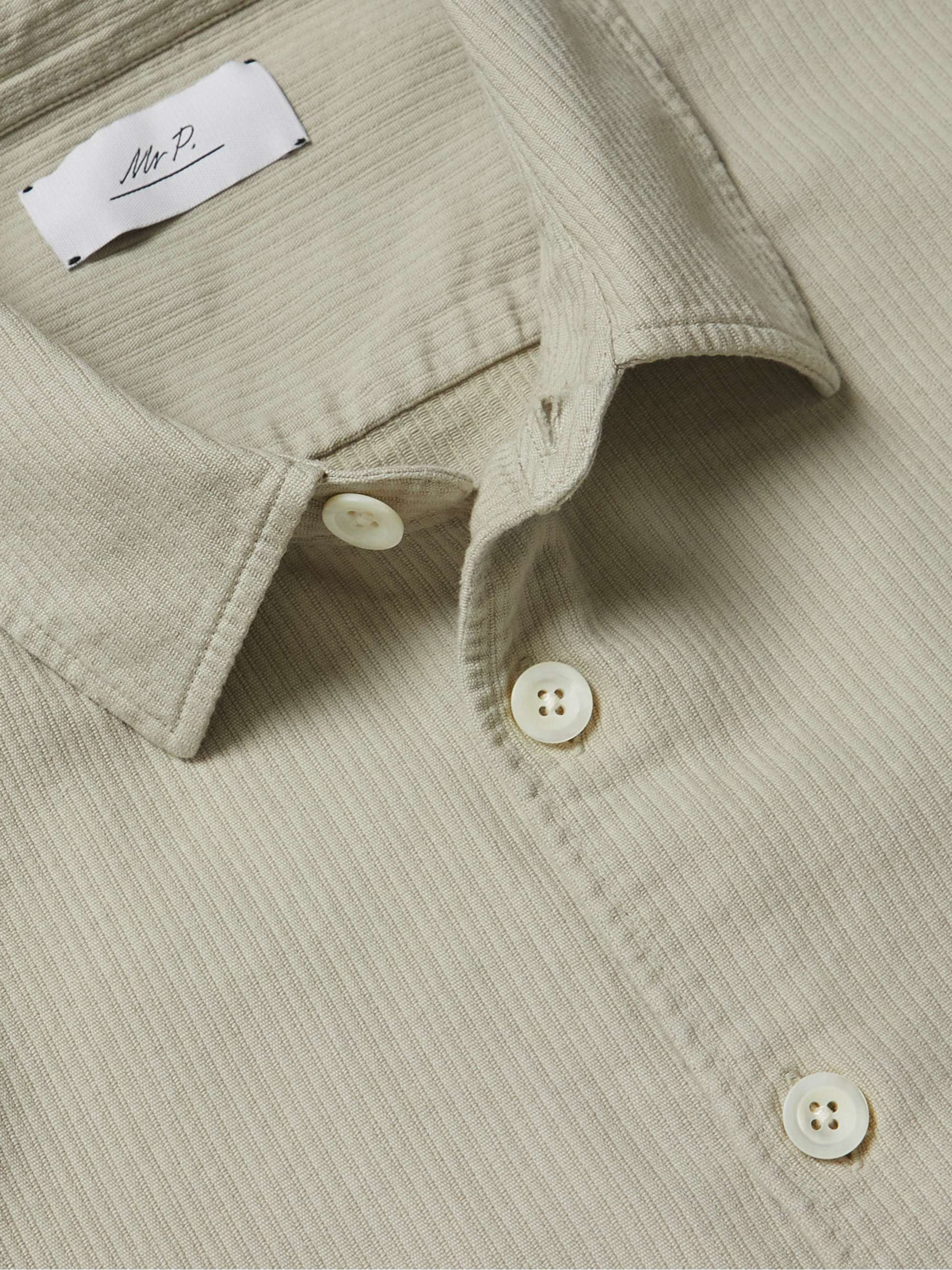 MR P. Garment-Dyed Ribbed Cotton Shirt