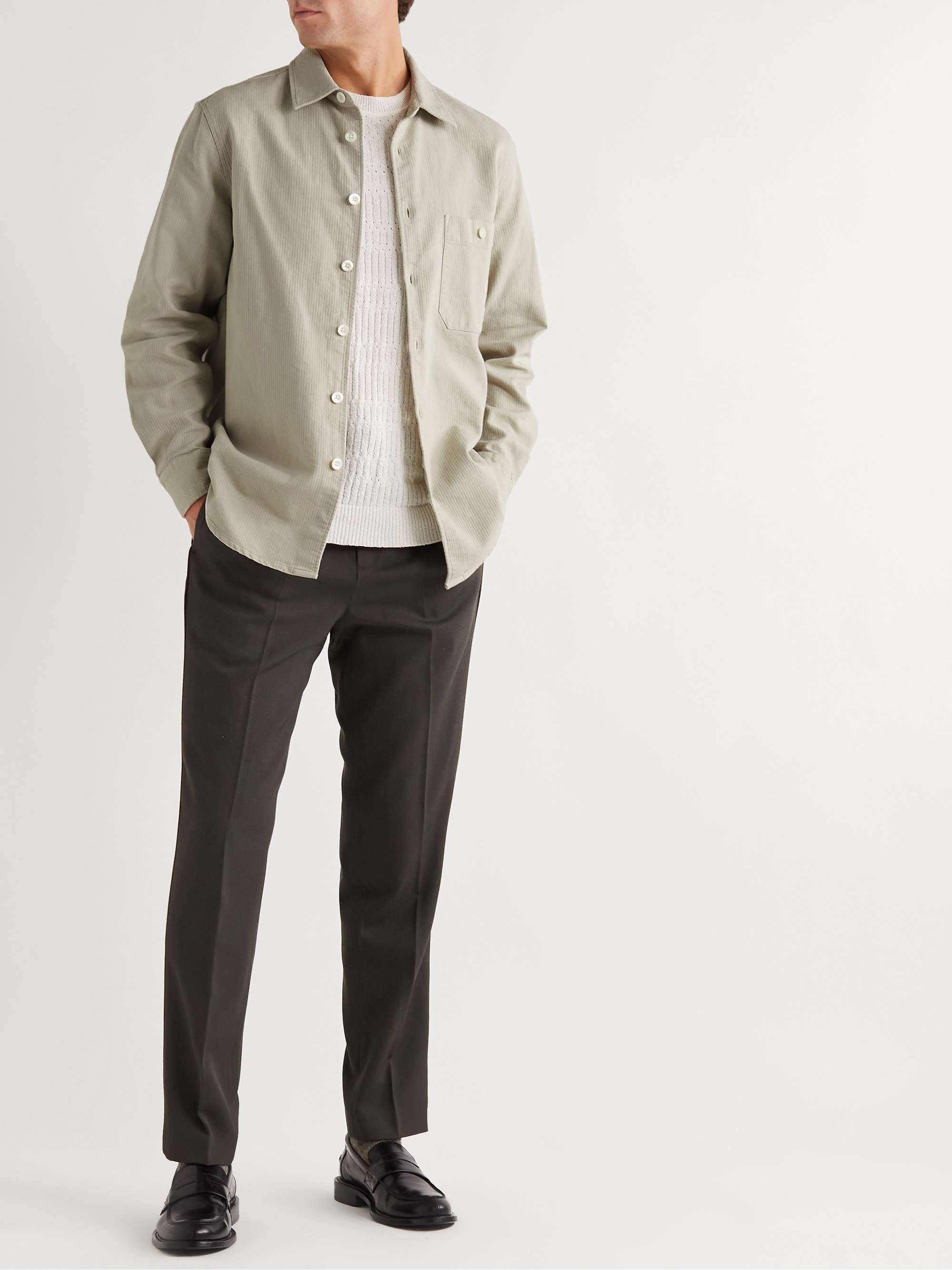 MR P. Garment-Dyed Ribbed Cotton Shirt