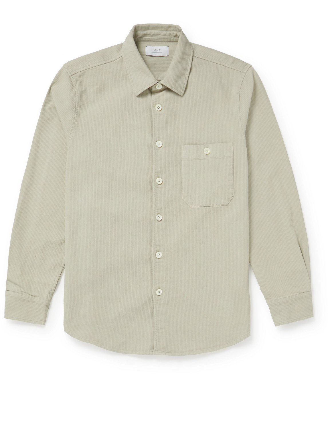 Garment-Dyed Ribbed Cotton Shirt