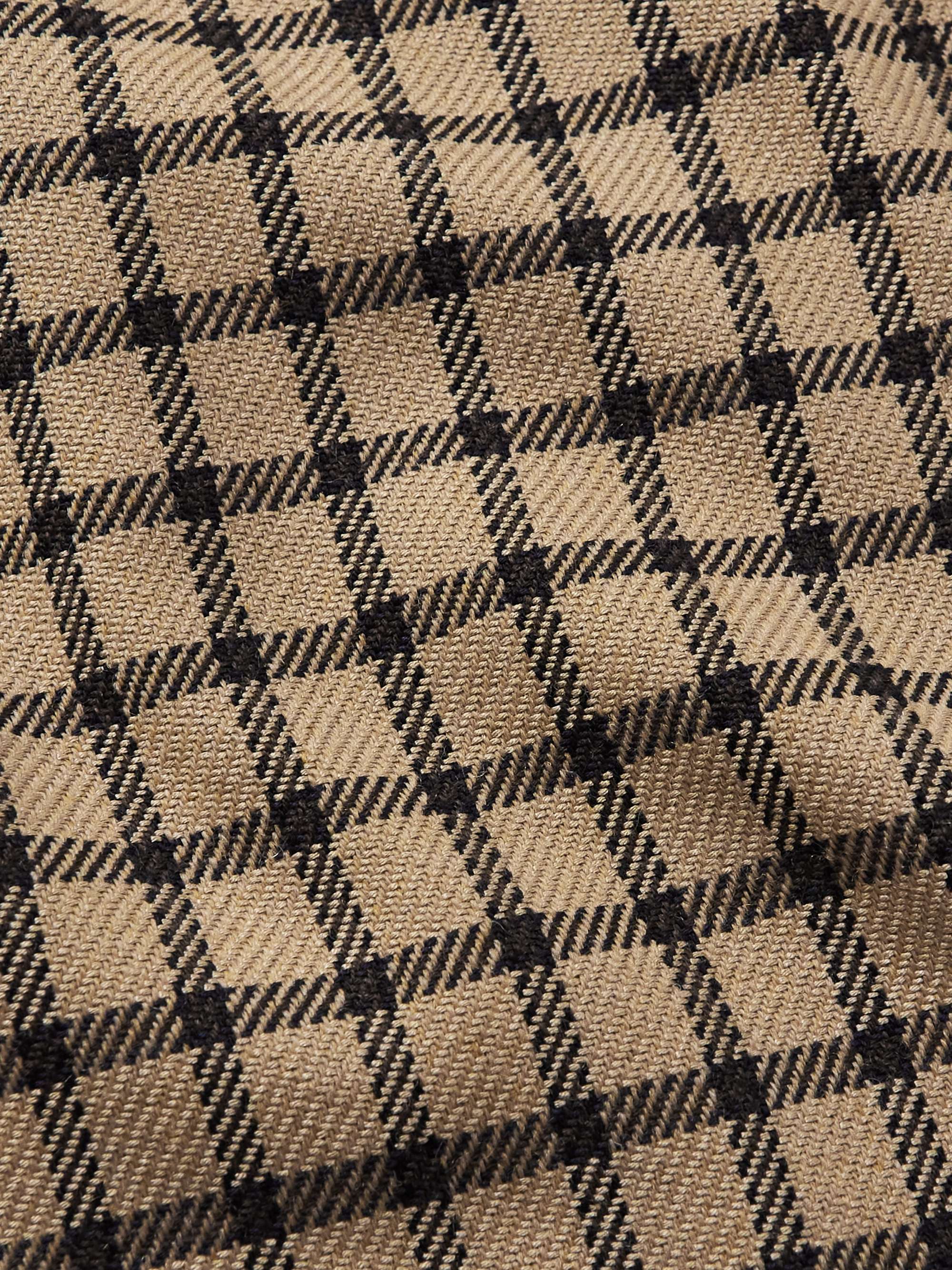 MR P. Checked Virgin Wool-Blend Drill Zip-Up Overshirt