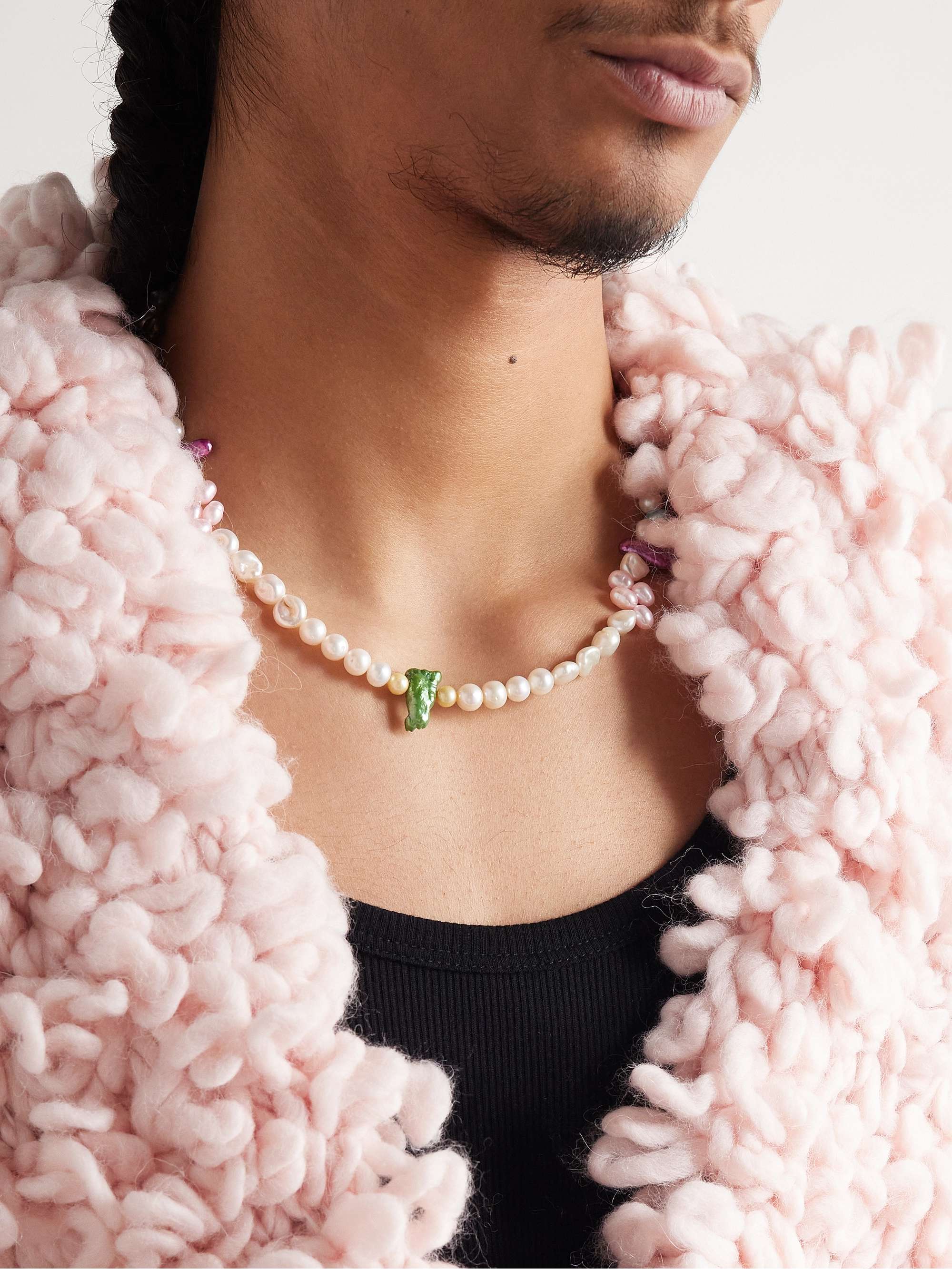 HATTON LABS La Croisette Sterling Silver Pearl Necklace for Men MR PORTER