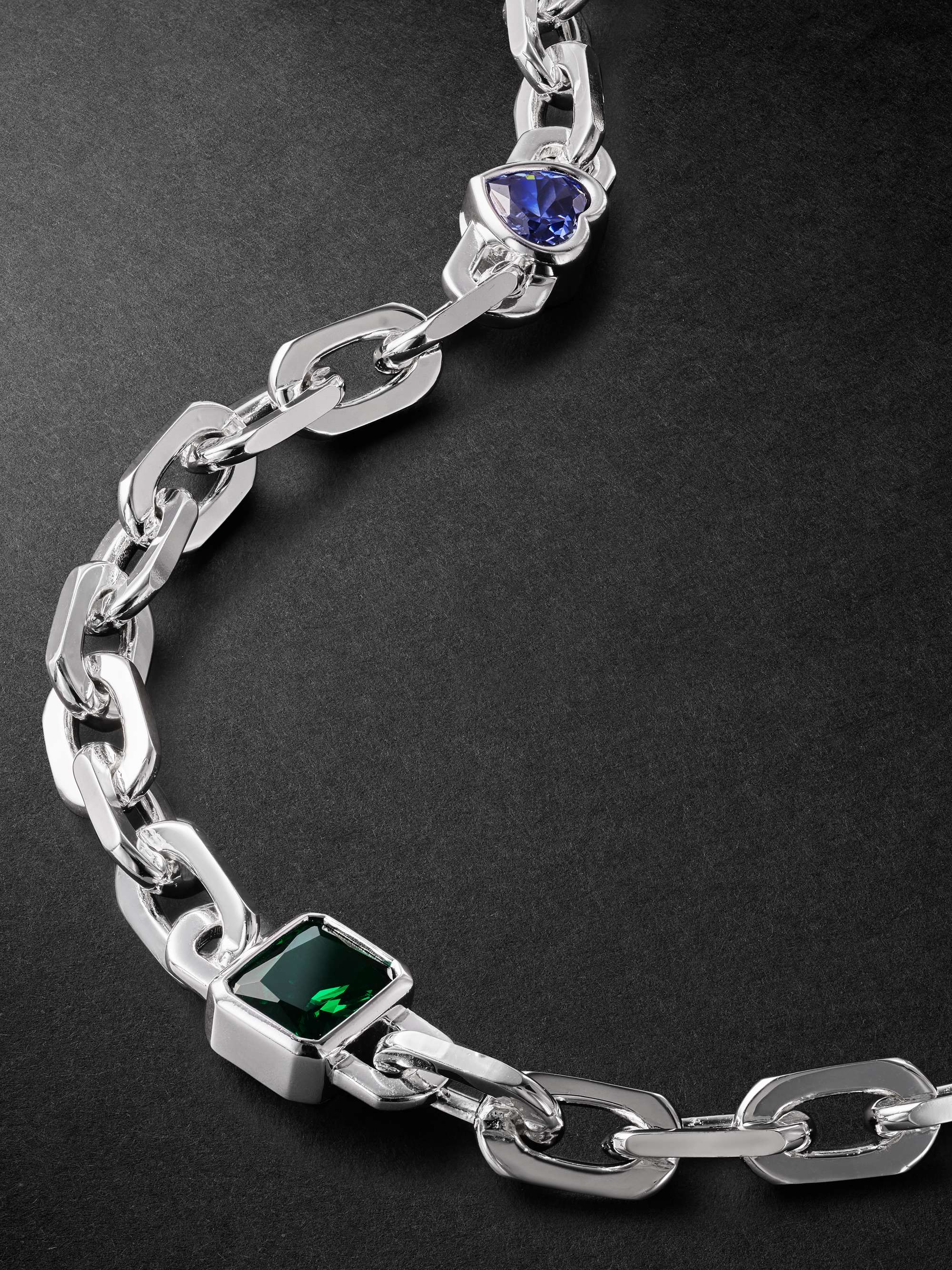 HATTON LABS La Croisette XL Sterling Silver Cubic Zirconia Chain Necklace