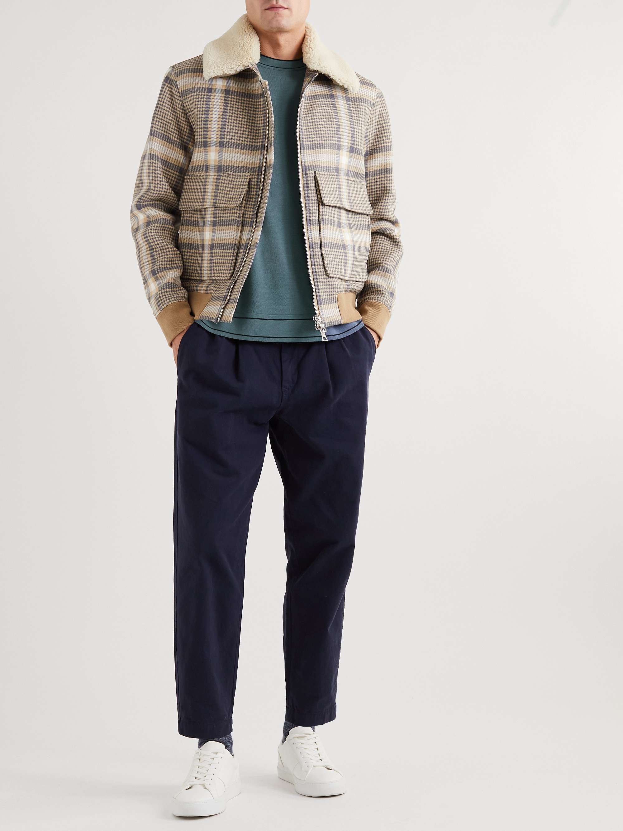 MR P. Tapered Cropped Garment-Dyed Organic Cotton-Twill Trousers