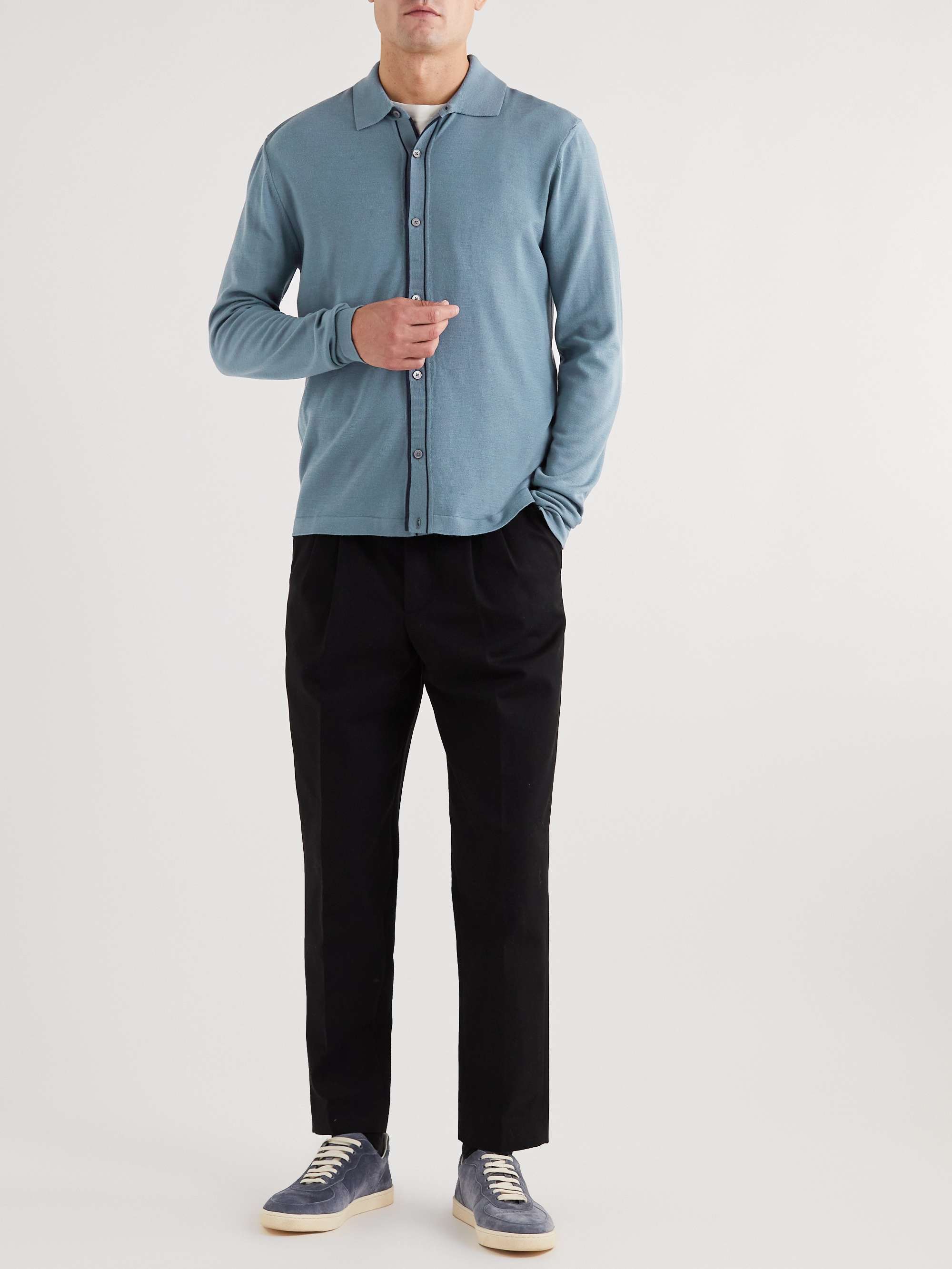 MR P. Contrast-Tipped Wool Shirt