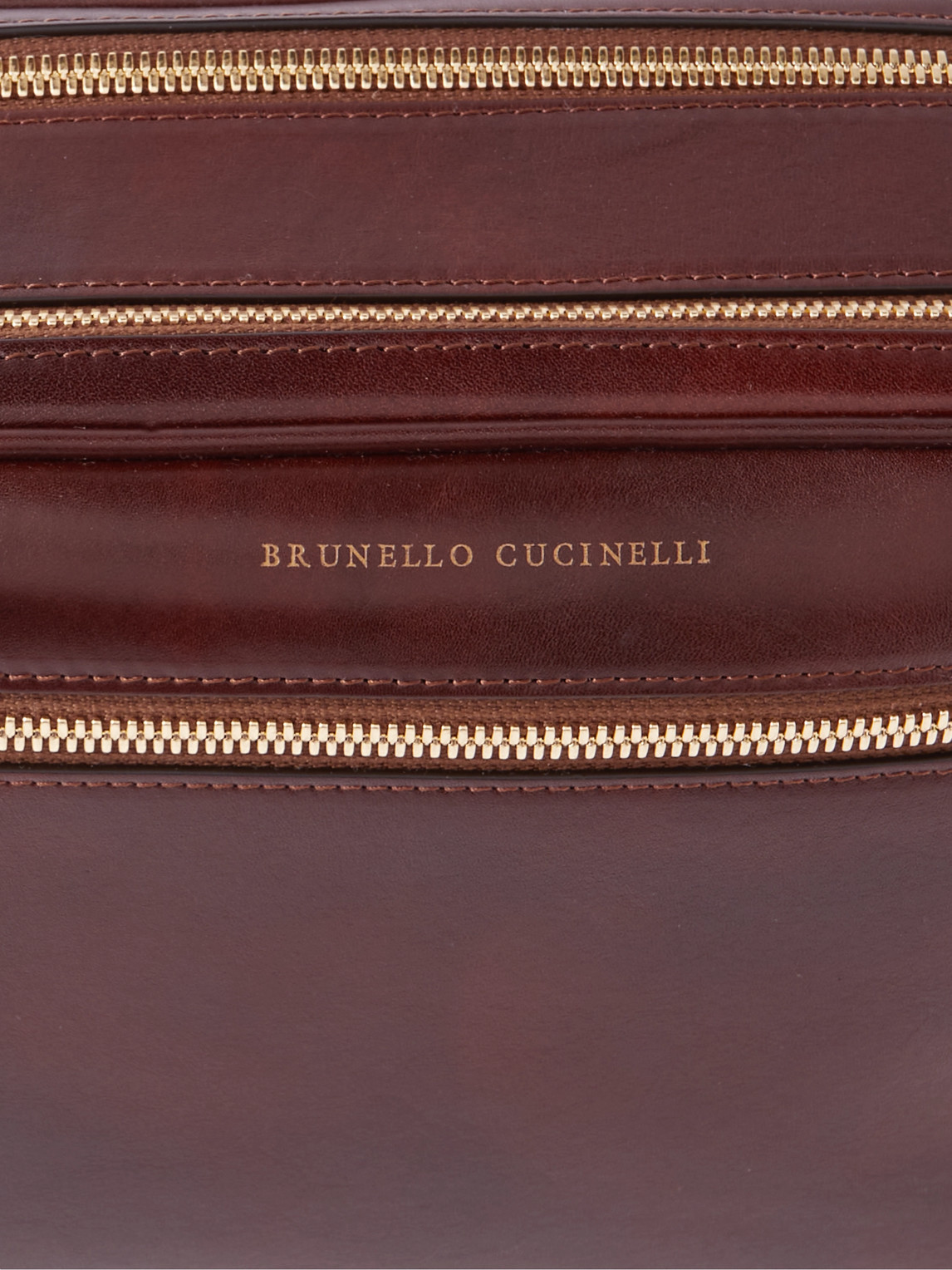 Shop Brunello Cucinelli Leather Wash Bag In Brown