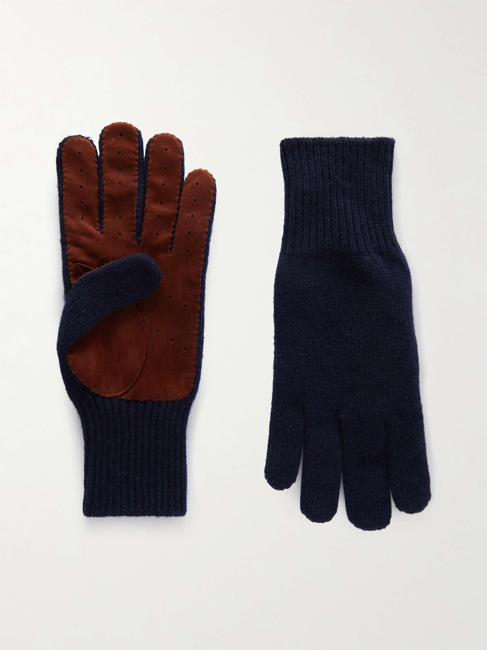 BRUNELLO CUCINELLI Suede-Trimmed Cashmere Gloves
