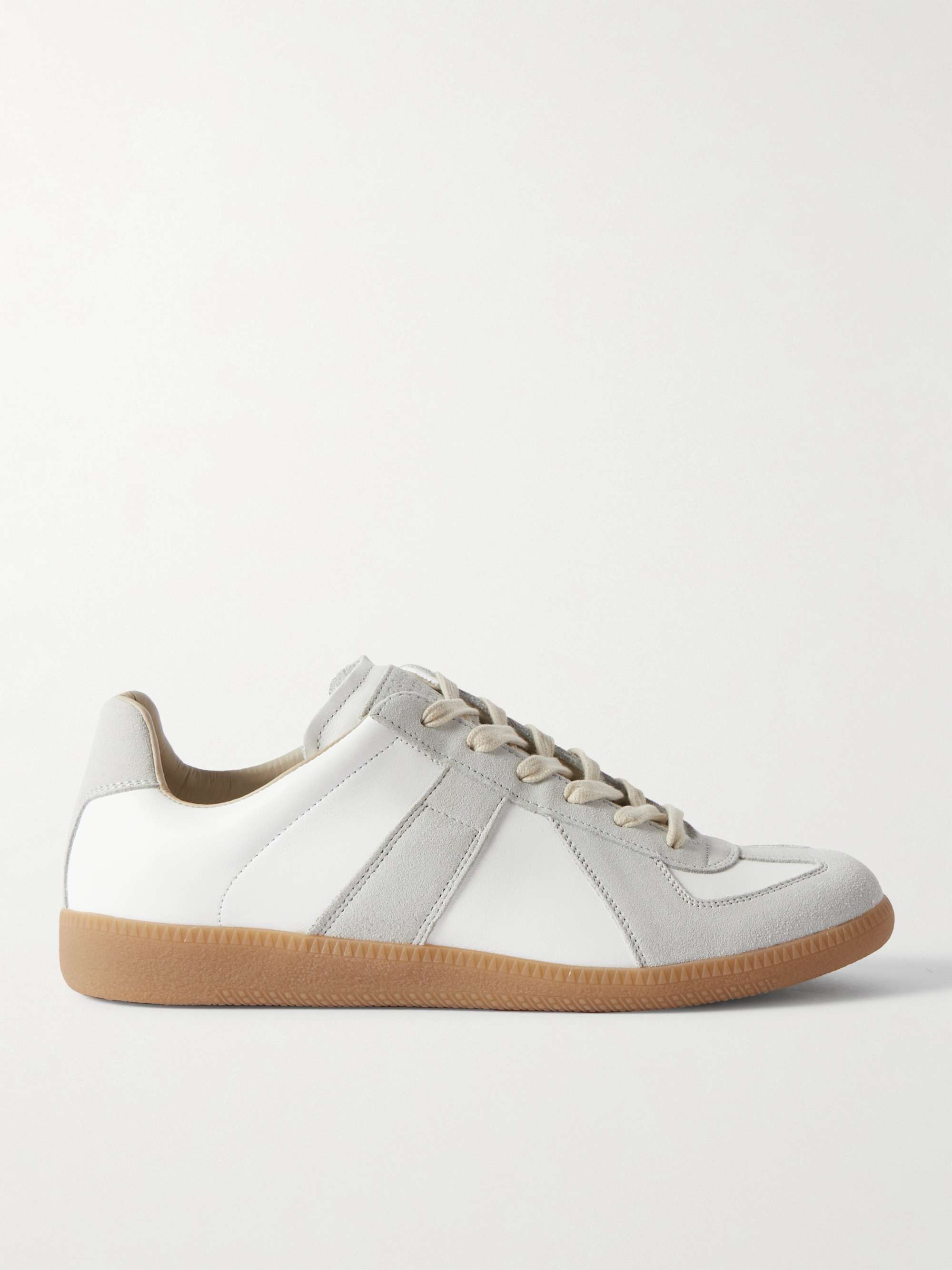 Replica Leather and Suede Sneakers