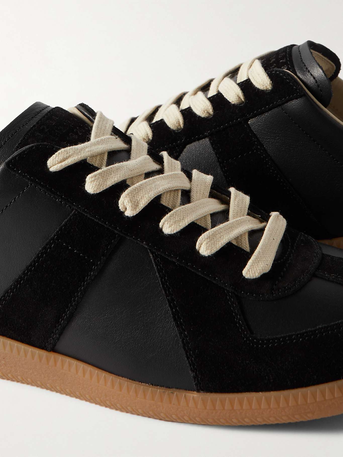 MAISON MARGIELA Replica Leather and Suede Sneakers | MR PORTER