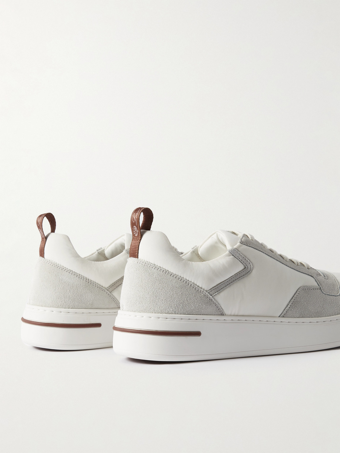 Shop Loro Piana Newport Walk Suede And Shell Sneakers In White