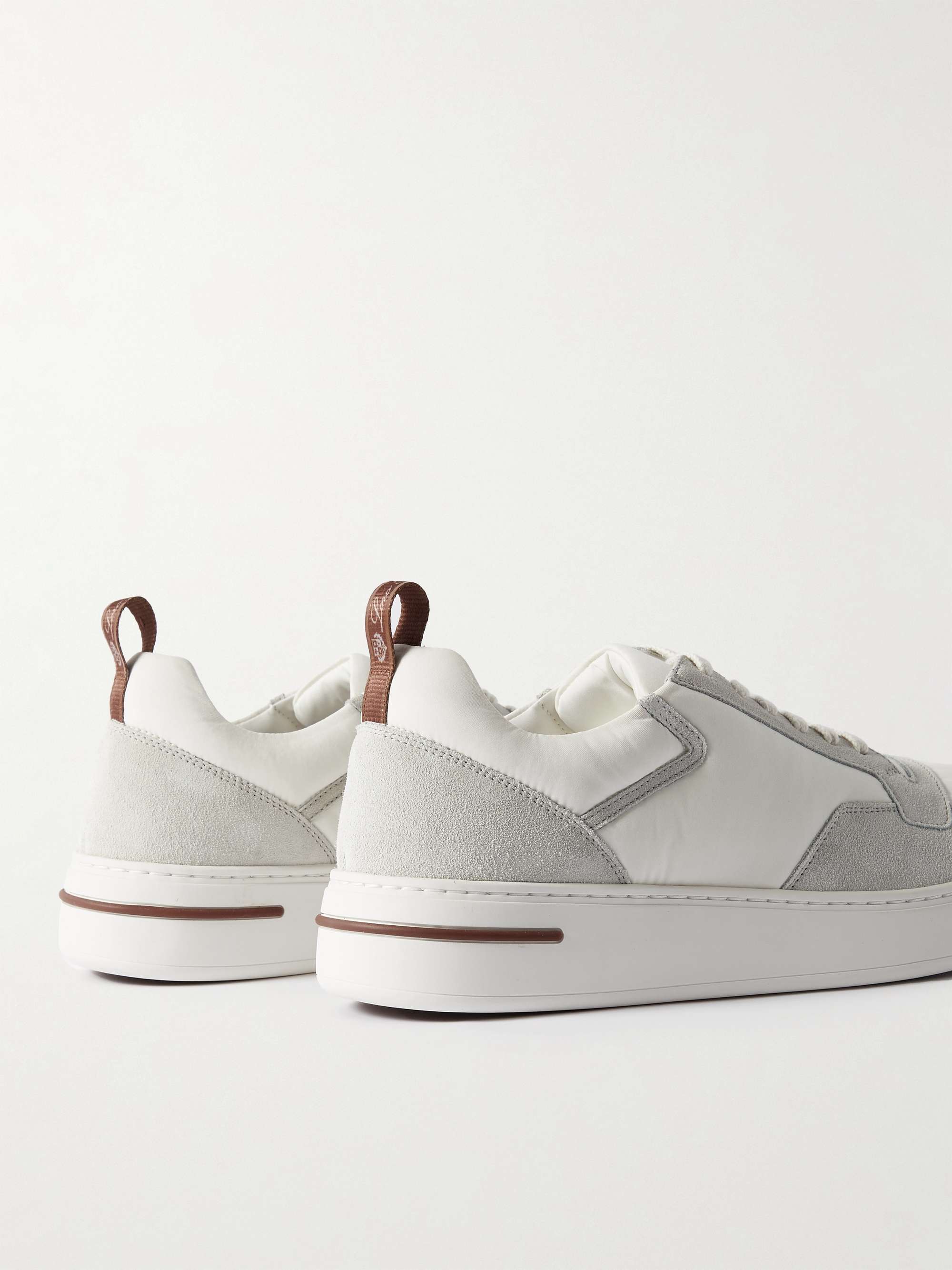 LORO PIANA Newport Suede-Trimmed Shell Sneakers