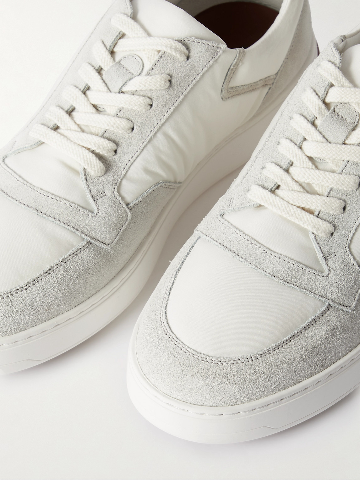 Shop Loro Piana Newport Walk Suede And Shell Sneakers In White