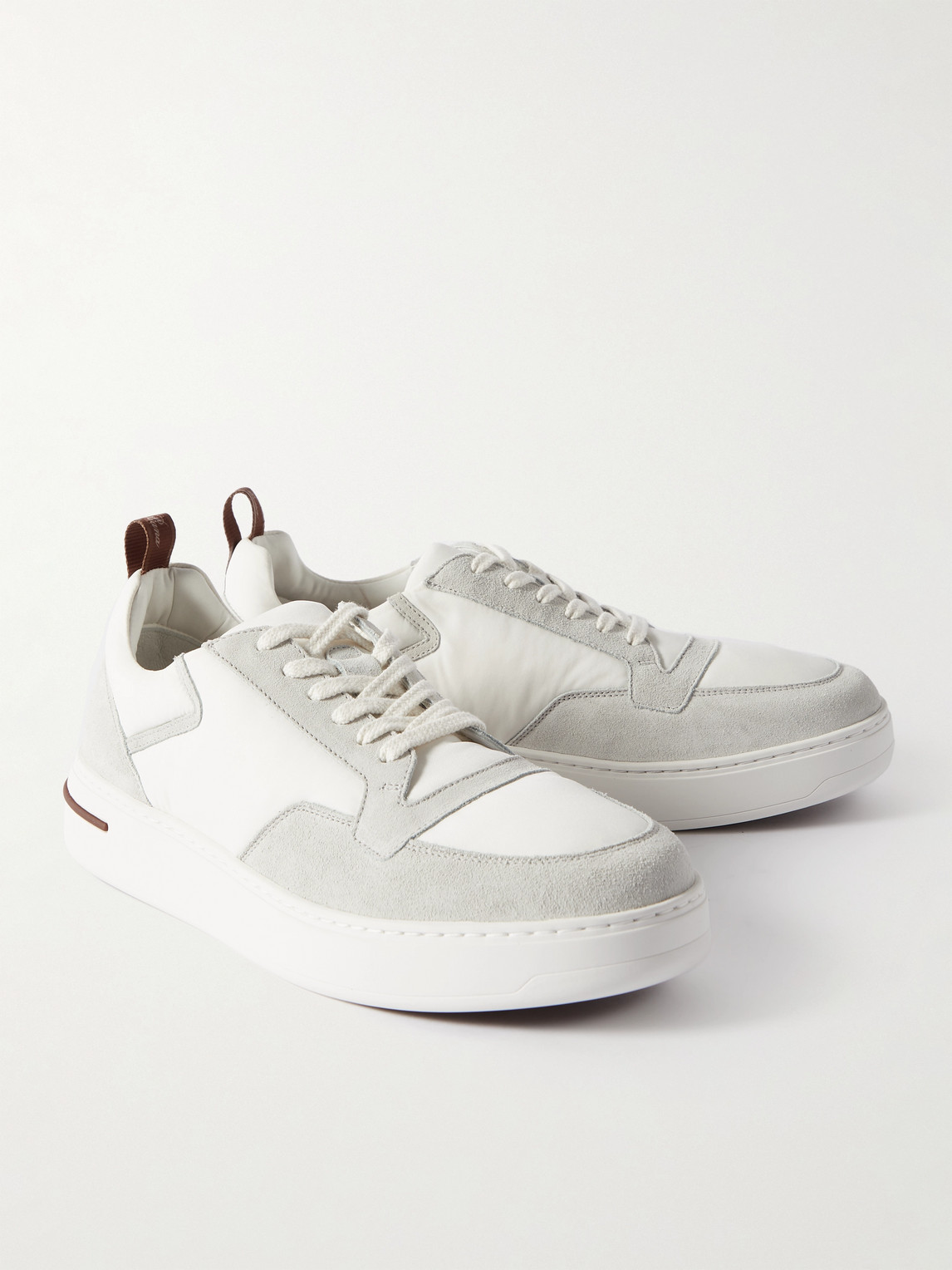 Shop Loro Piana Newport Walk Suede And Shell Sneakers In White