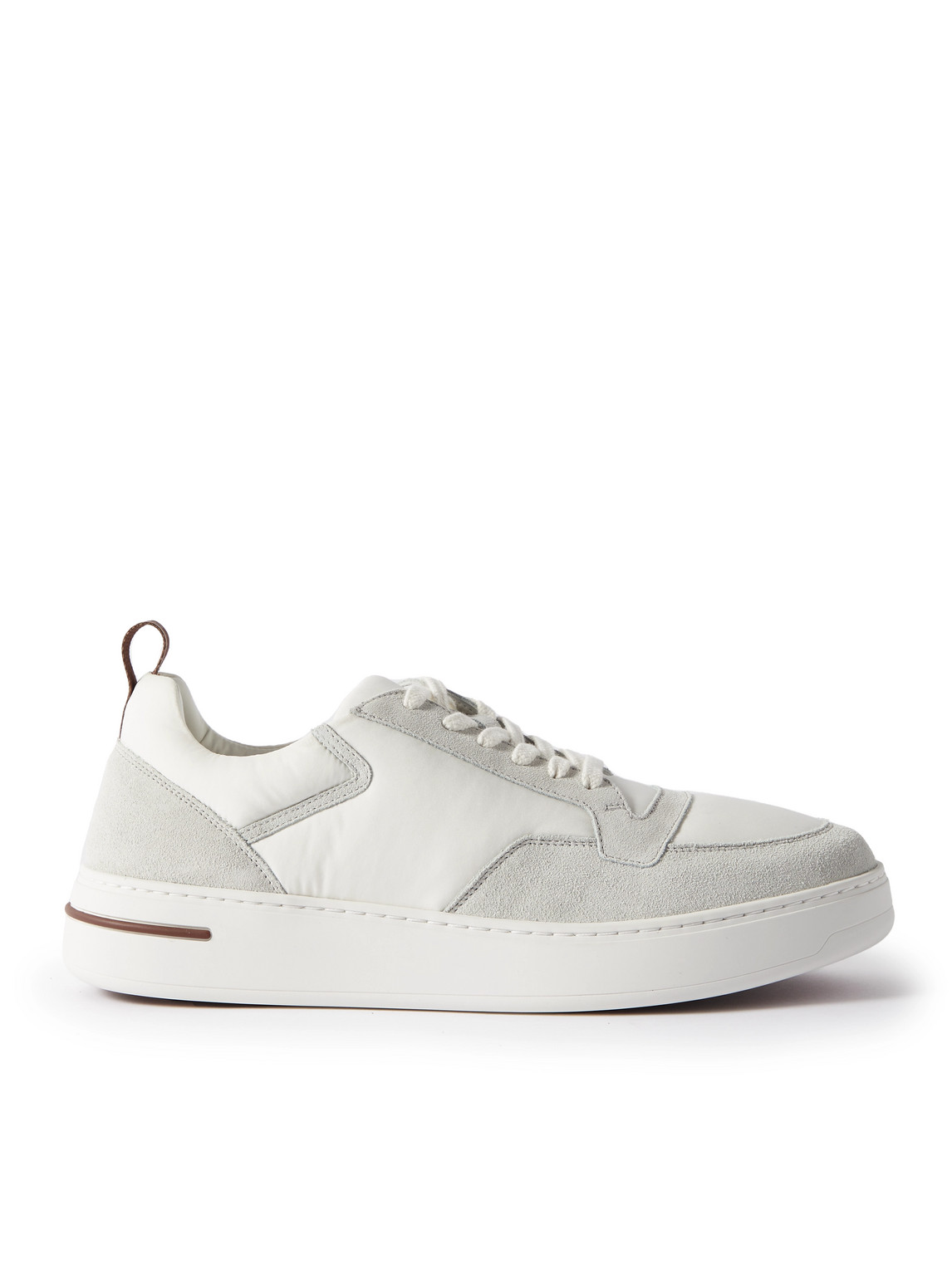 LORO PIANA NEWPORT WALK SUEDE AND SHELL SNEAKERS