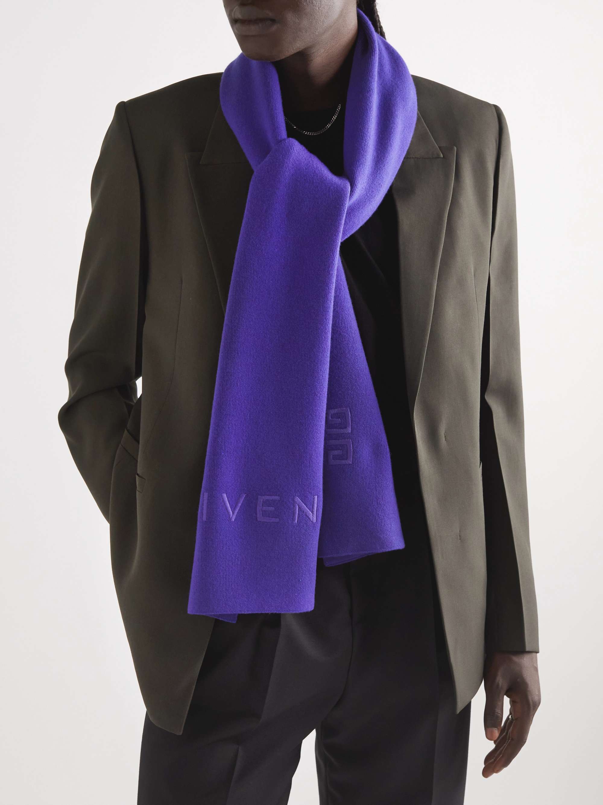 Givenchy 4g Monogram Silk Square Scarf in Purple