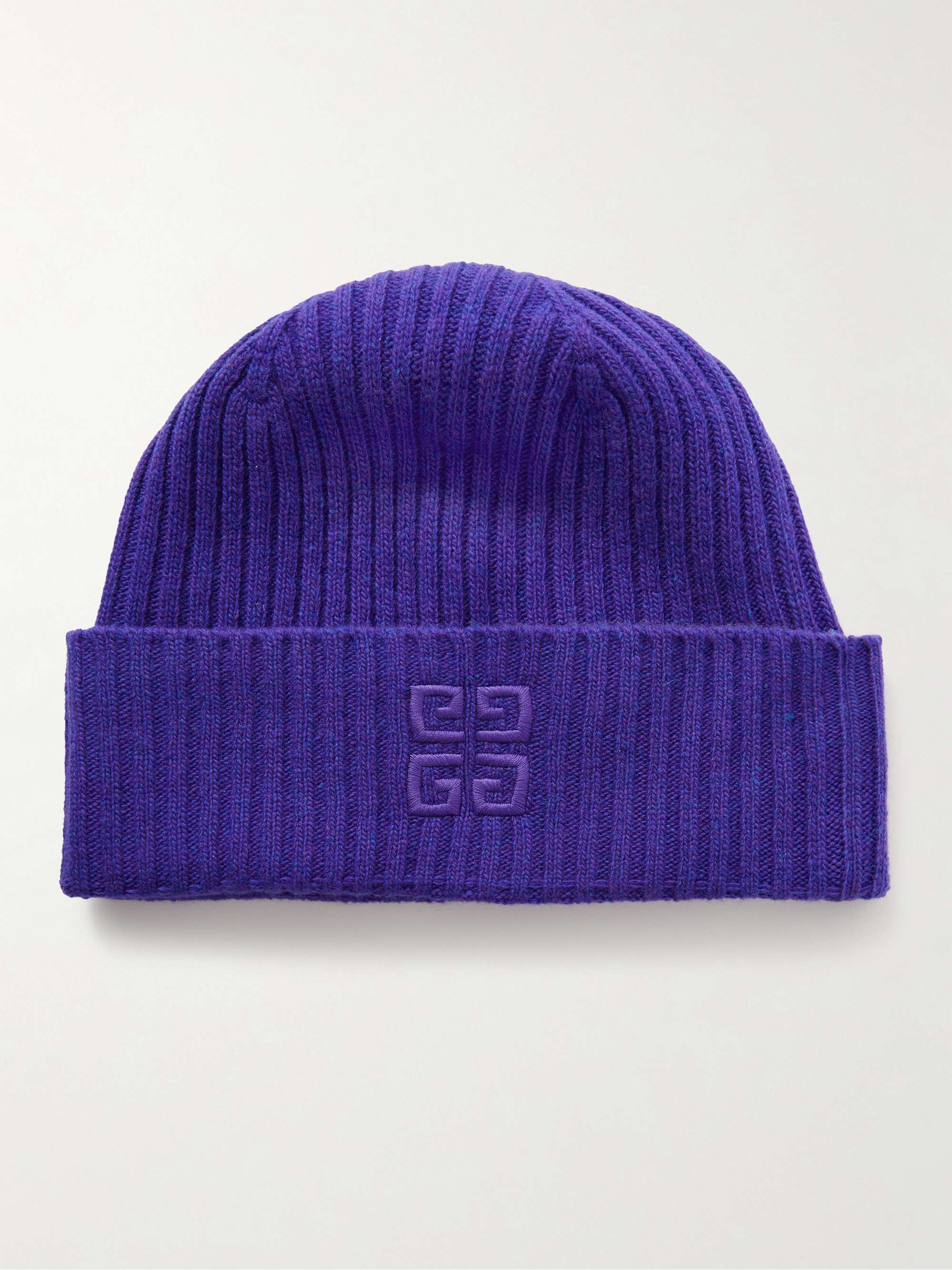 GIVENCHY Logo-Embroidered Ribbed Wool and Cashmere-Blend Beanie
