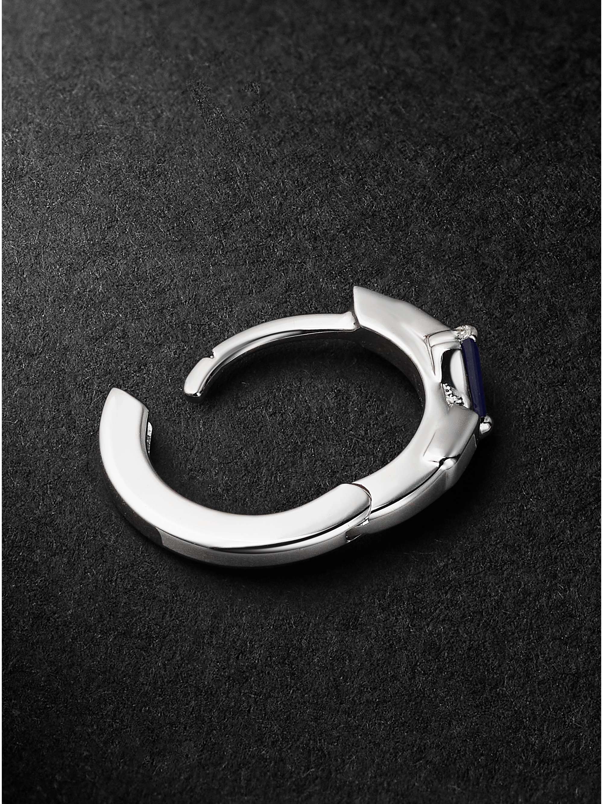 SUZANNE KALAN White Gold Sapphire Hoop Earrings