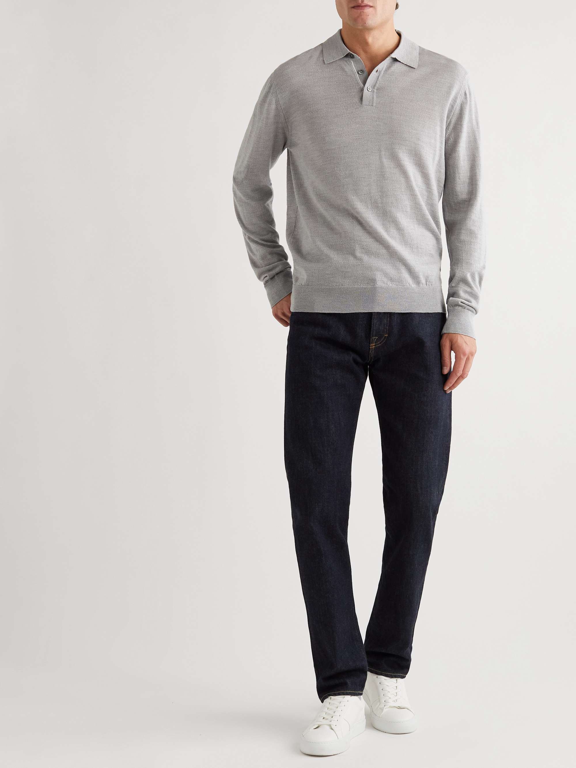 MR P. Slim-Fit Merino Wool Polo Shirt