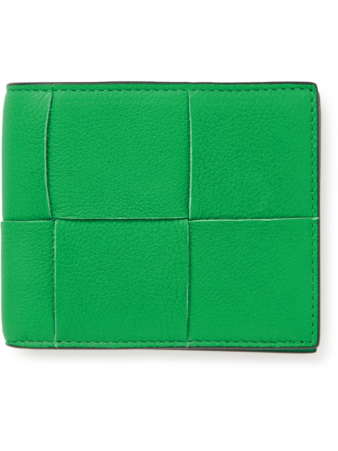 Bottega Veneta Intrecciato Full-grain Leather Billfold Wallet In Green