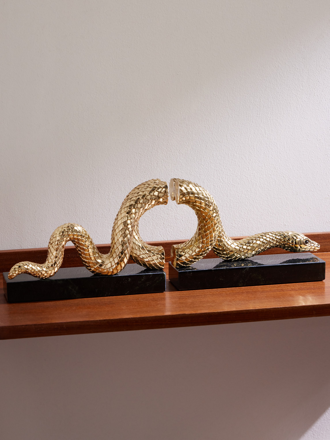 L'Objet Set of Two Gold-Plated Marble Bookends - Men