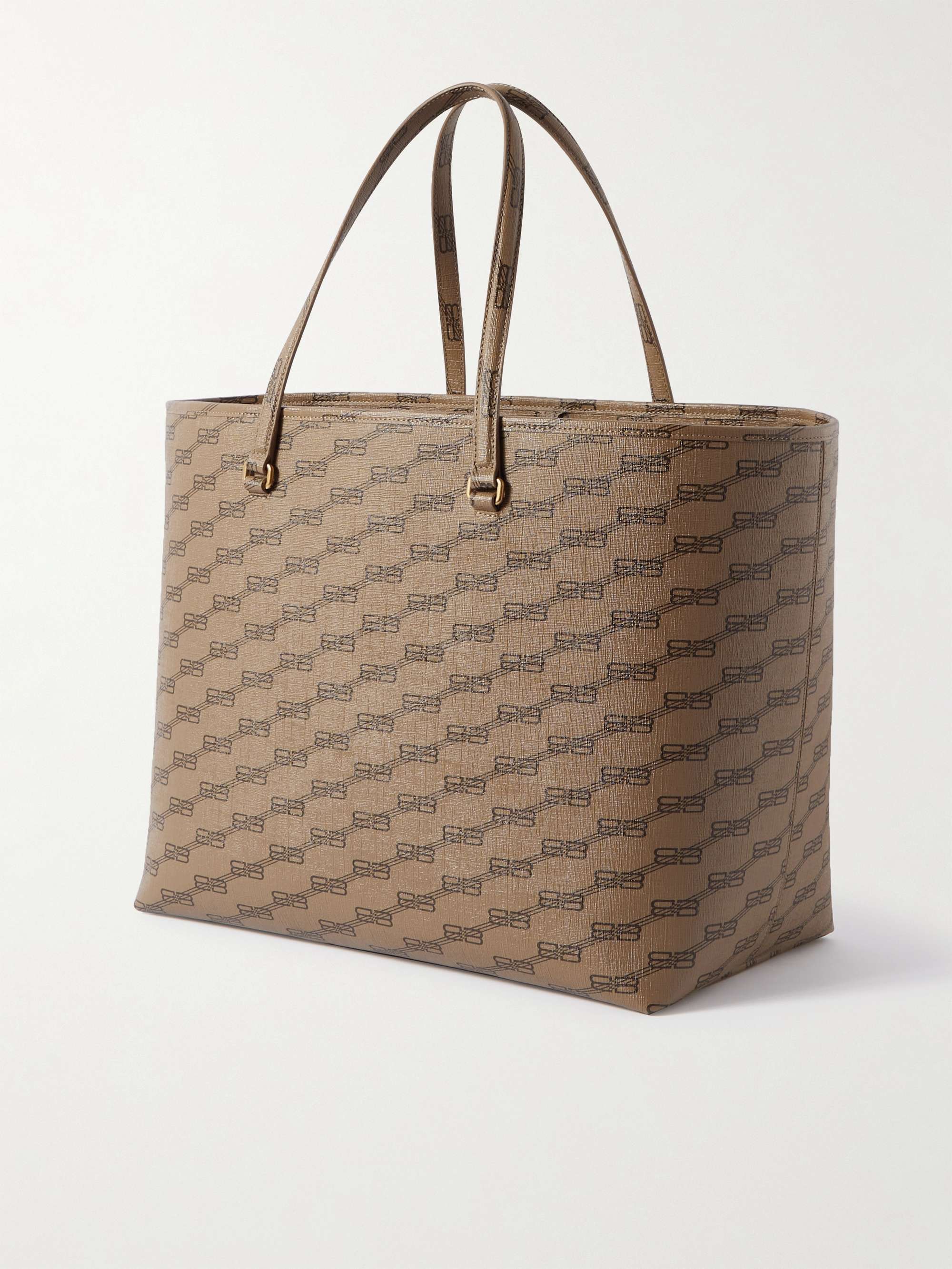 BALENCIAGA Logo-Print Coated-Canvas Tote Bag
