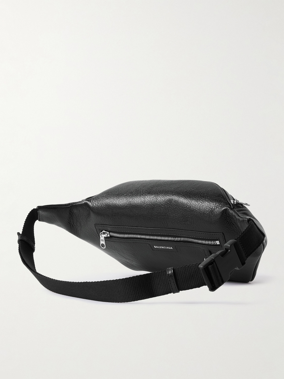 Shop Balenciaga Superbusy Full-grain Leather Belt Bag In Black