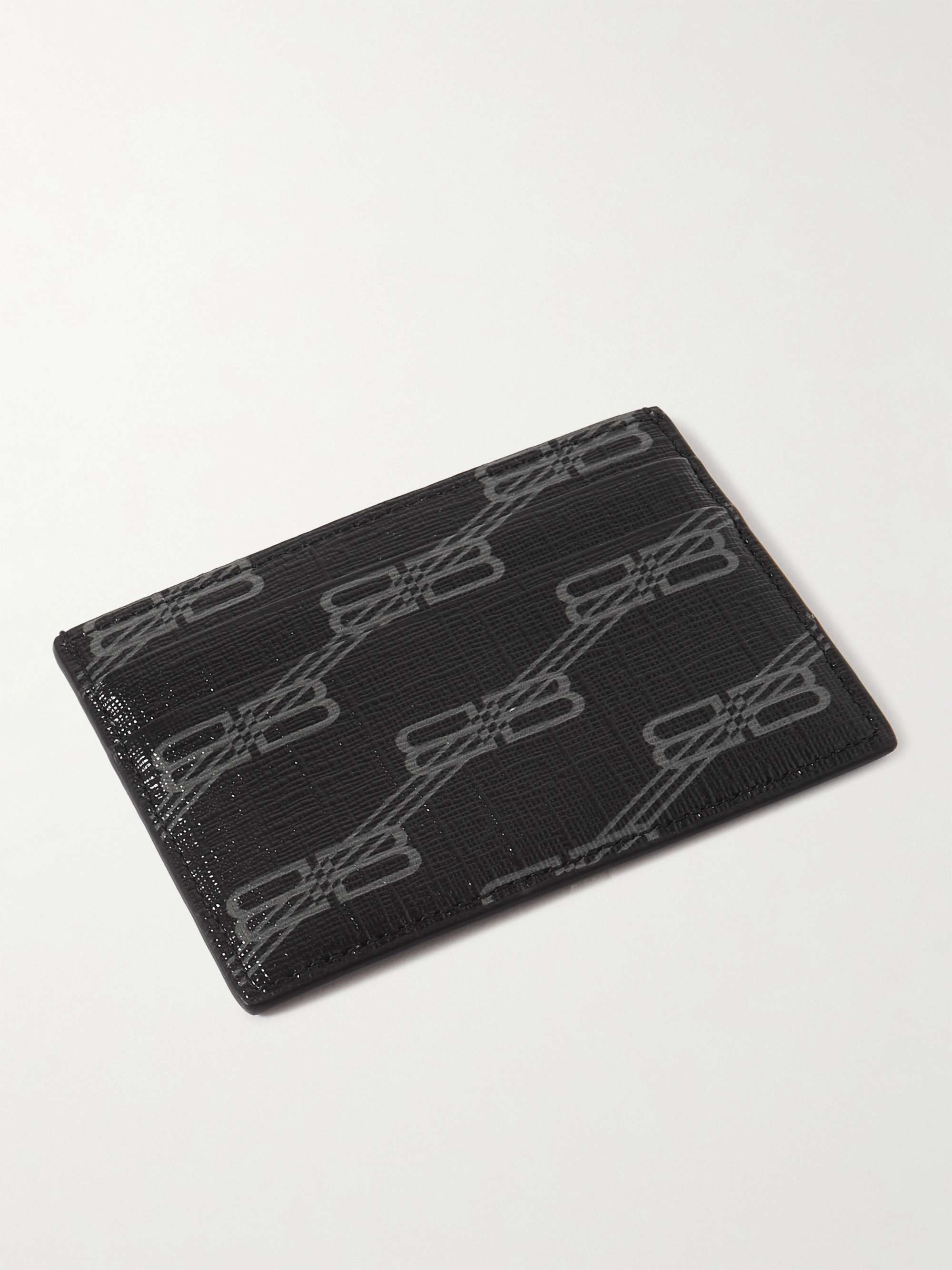 BALENCIAGA Logo-Print Coated-Canvas Cardholder