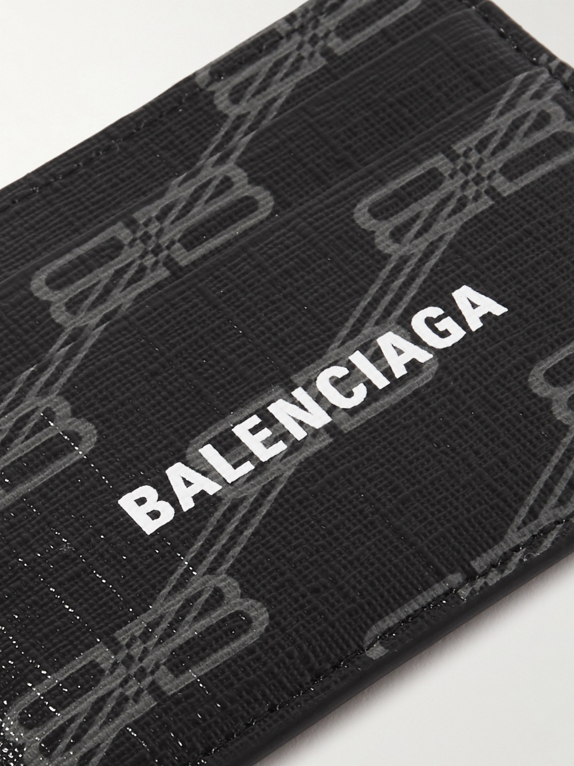 Balenciaga - Logo-print Coated-canvas Cardholder - Men - Black 
