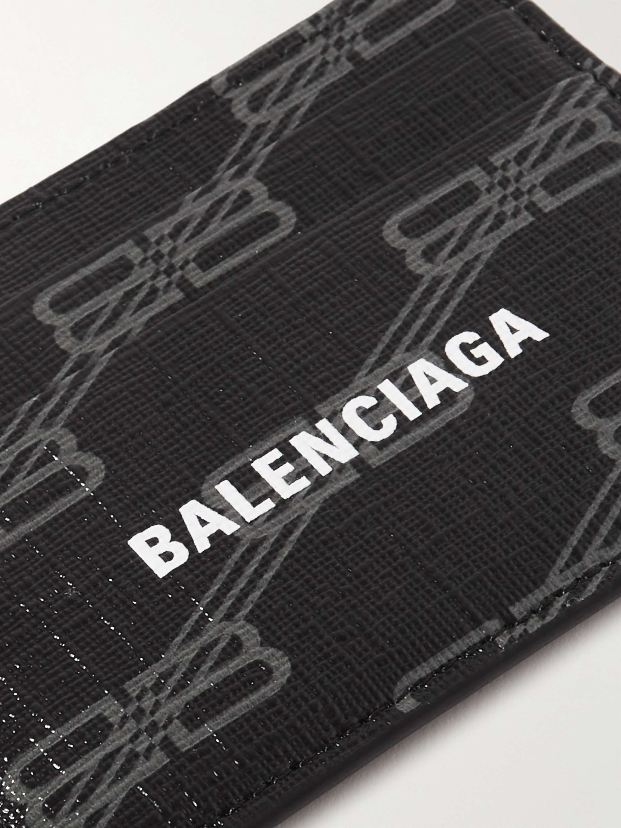 BALENCIAGA Logo-Print Coated-Canvas Cardholder