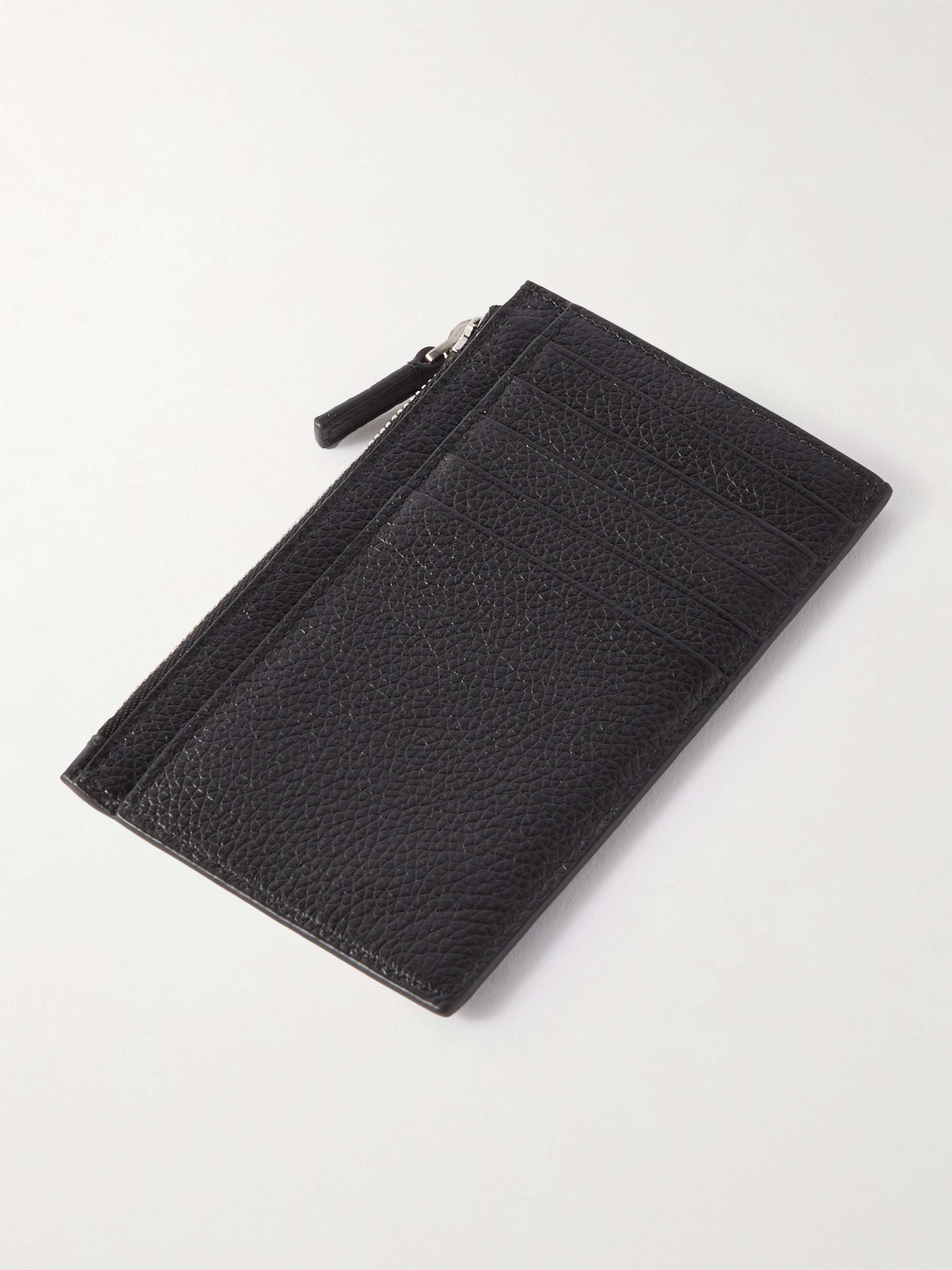 BALENCIAGA Logo-Print Full-Grain Leather Paper Money Cardholder