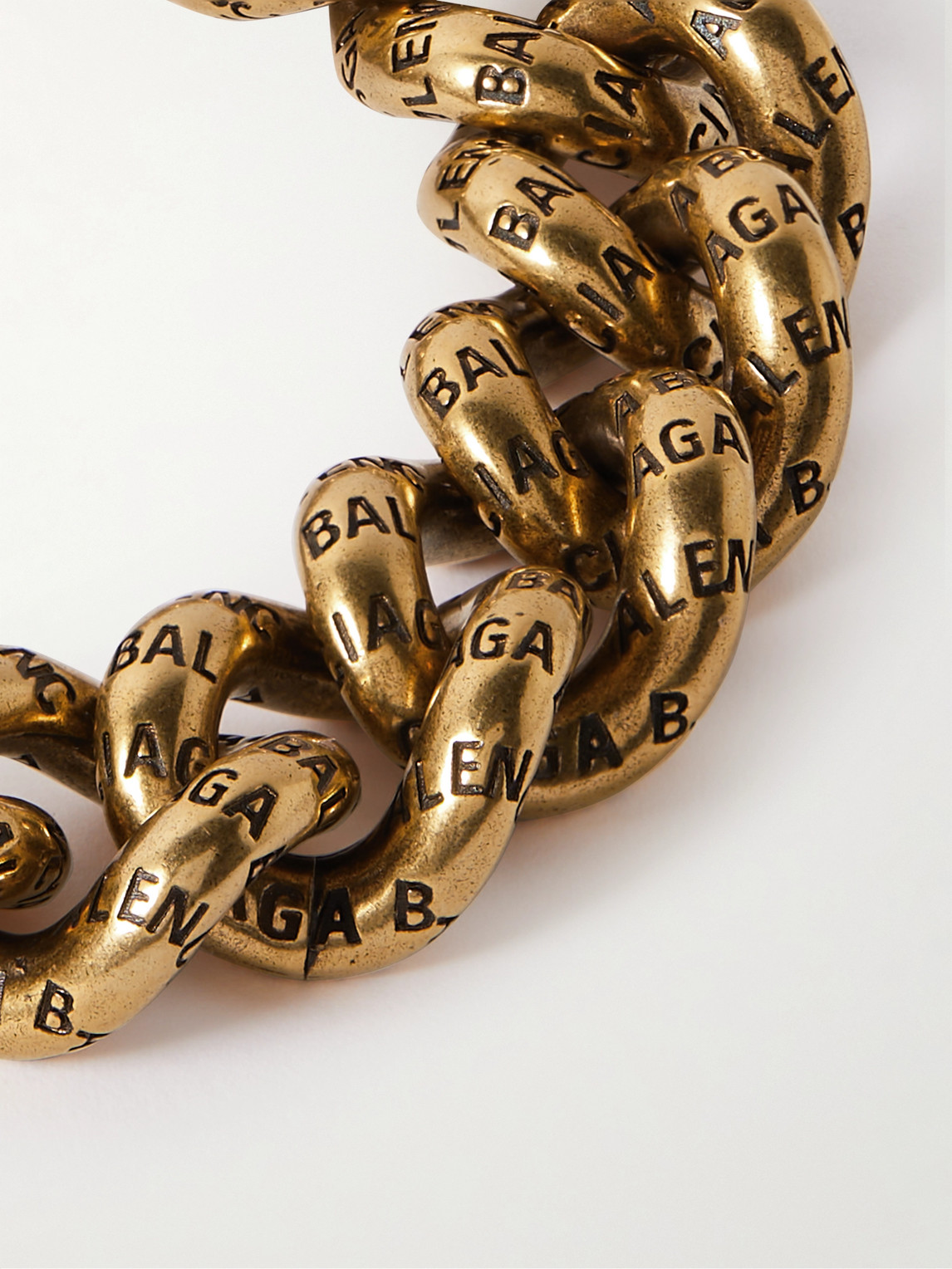 Shop Balenciaga Logo-engraved Gold-tone Bracelet