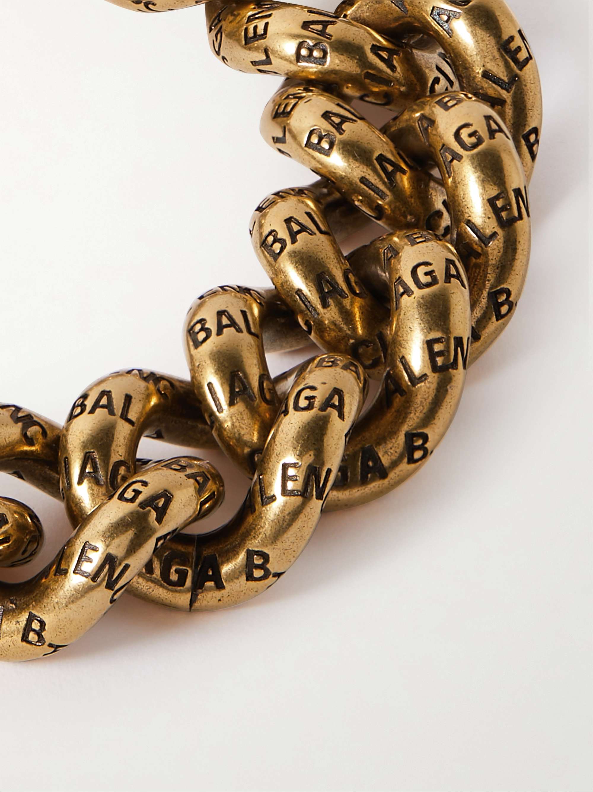 Gold Logo-Engraved Gold-Tone Bracelet | BALENCIAGA | MR PORTER